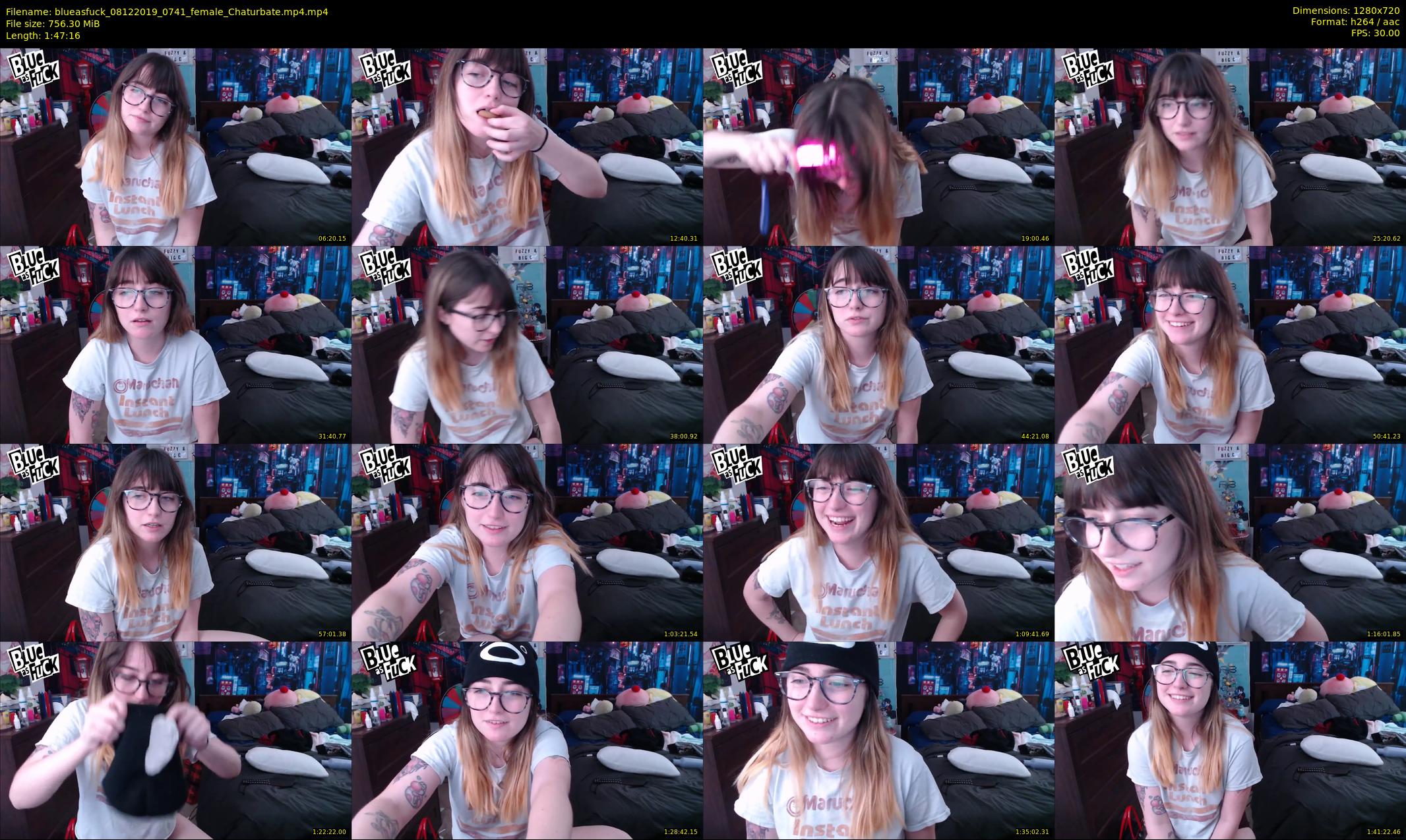 blueasfuck — 108 minute Chaturbate female cam show recording, 720p, Dec 8, 2019