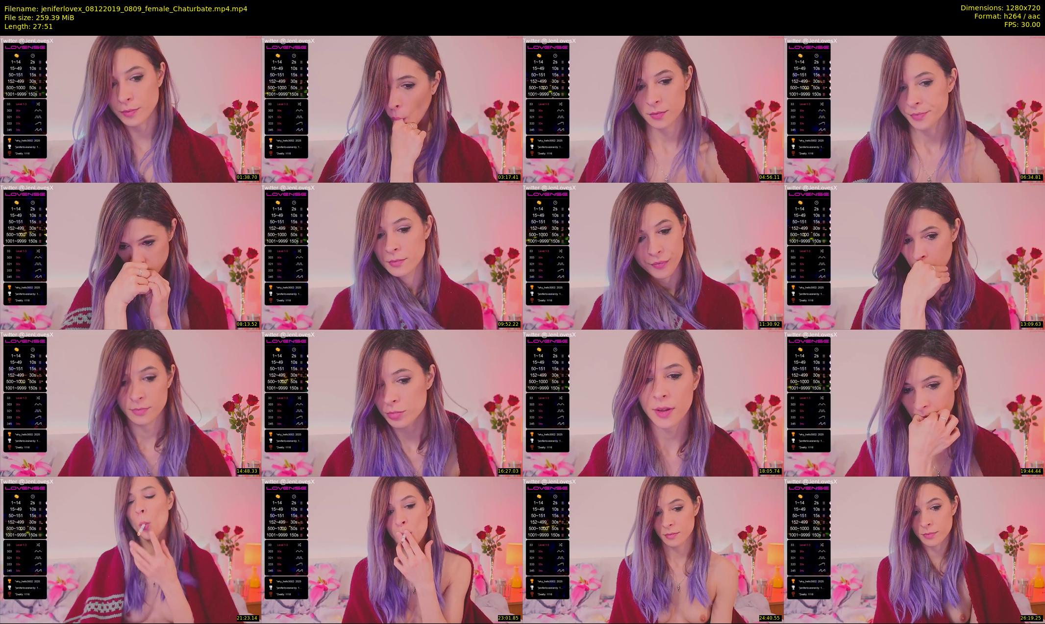 jeniferlovex — 28 minute Chaturbate female cam show recording, 720p, Dec 8, 2019