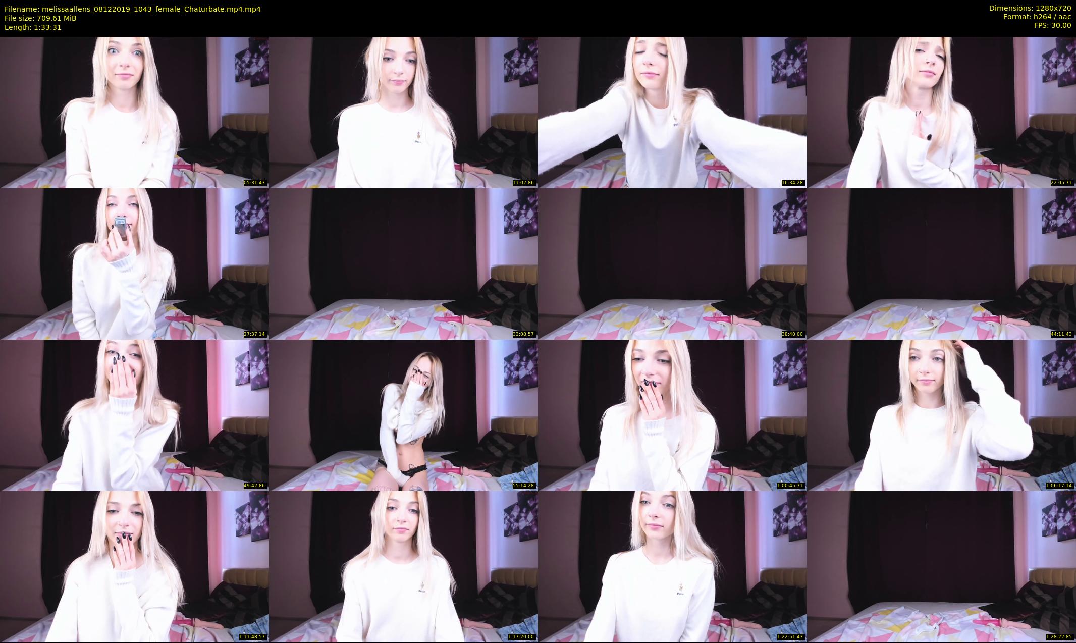 melissaallens — 94 minute Chaturbate female cam show recording, 720p, Dec 8, 2019