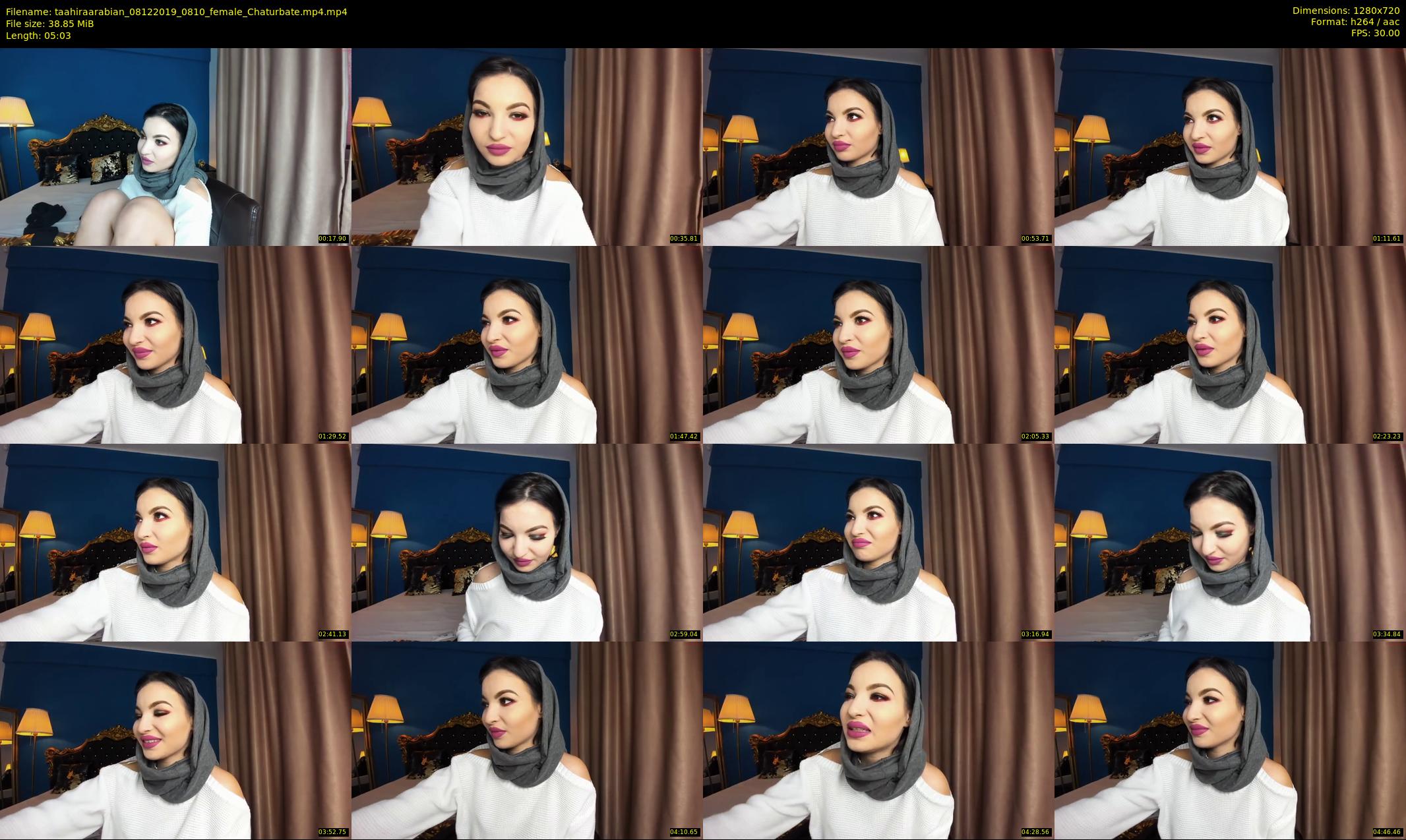 taahiraarabian — 6 minute Chaturbate female cam show recording, 720p, Dec 8, 2019