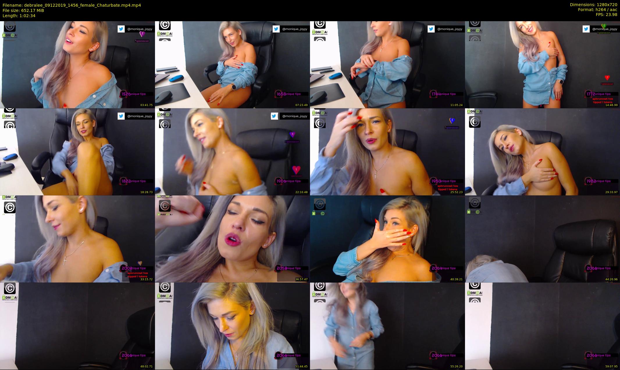 debralee — 63 minute Chaturbate female cam show recording, 720p, Dec 9, 2019