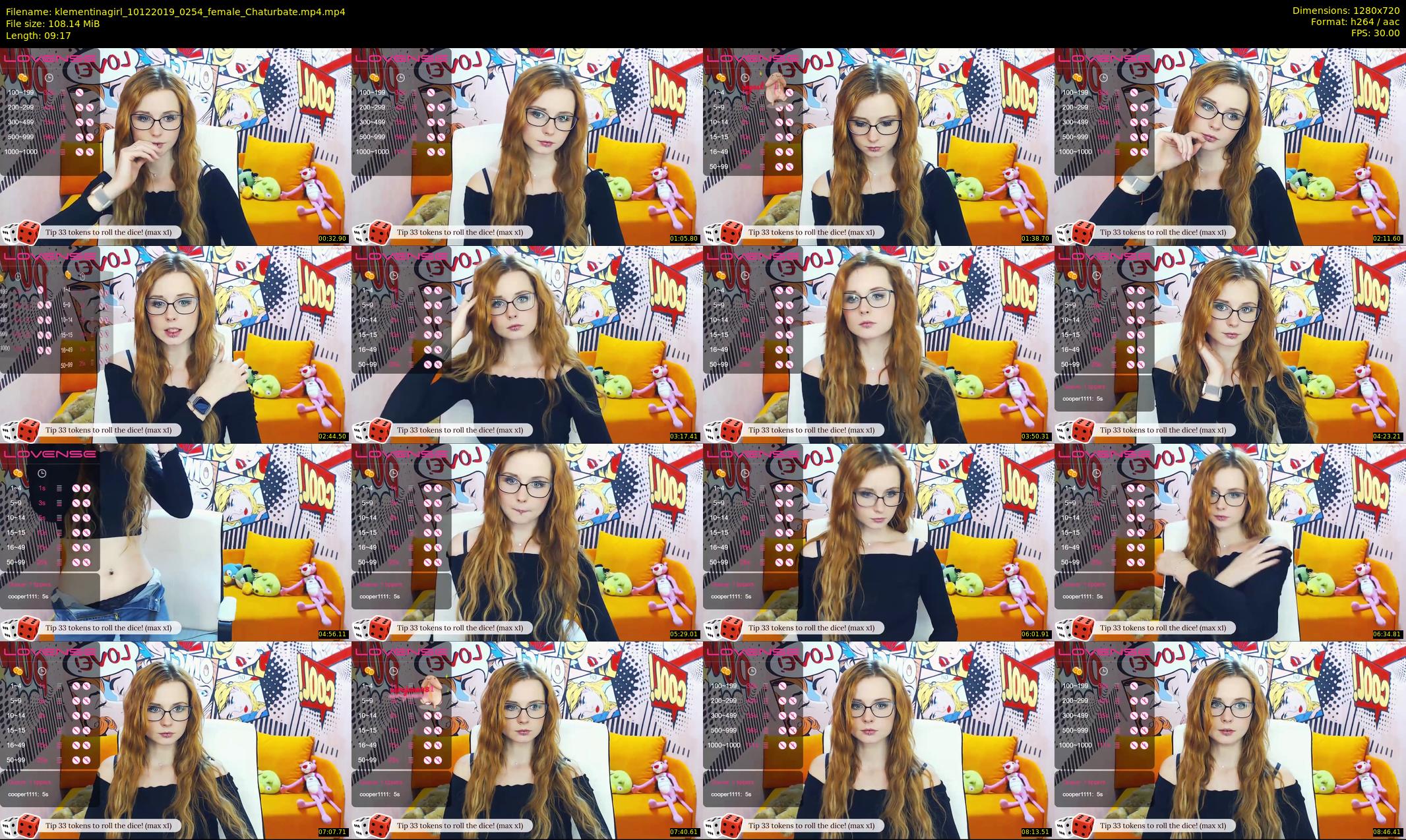 klementinagirl — 10 minute Chaturbate female cam show recording, 720p, Dec 10, 2019