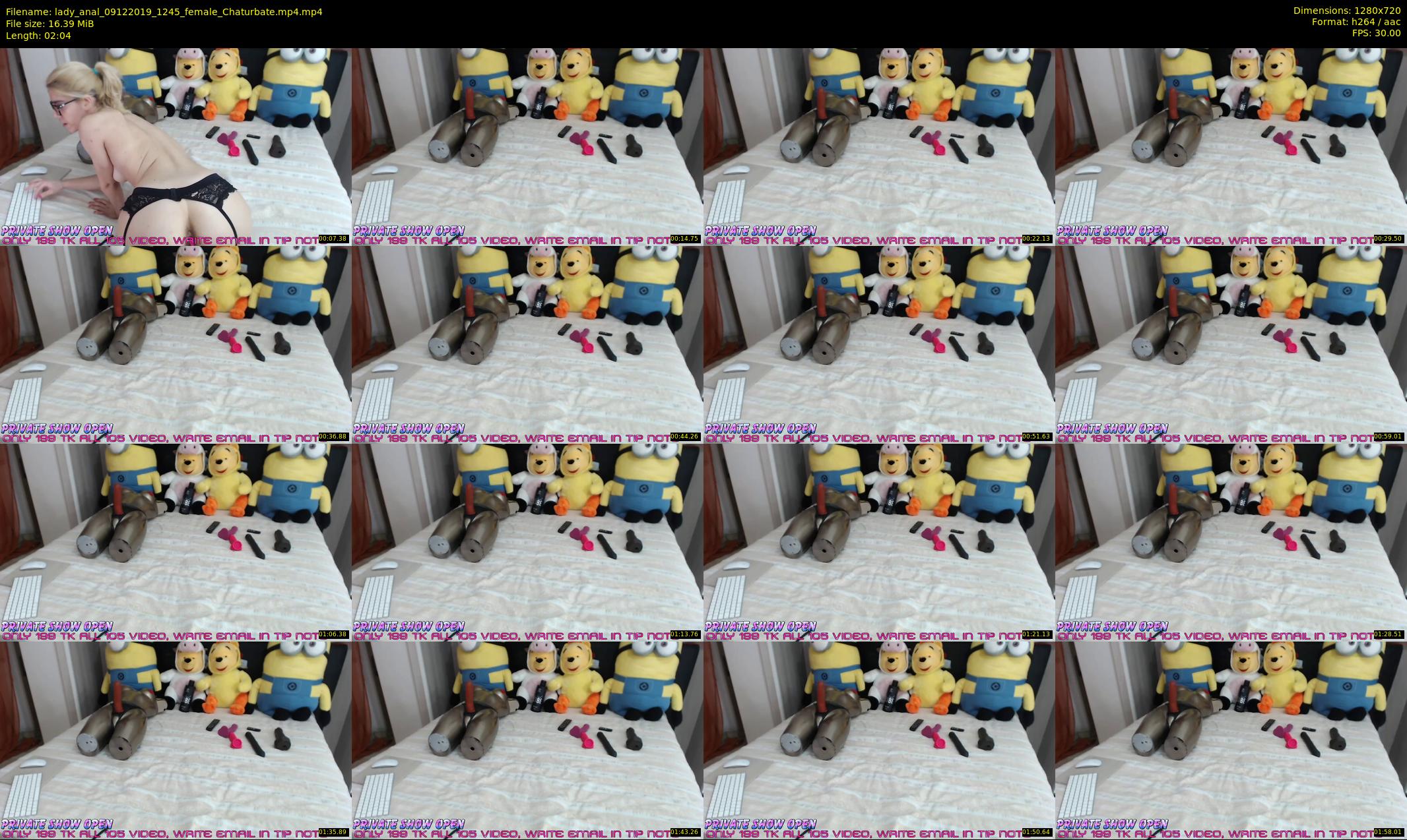 lady_anal — 3 minute Chaturbate female cam show recording, 720p, Dec 9, 2019
