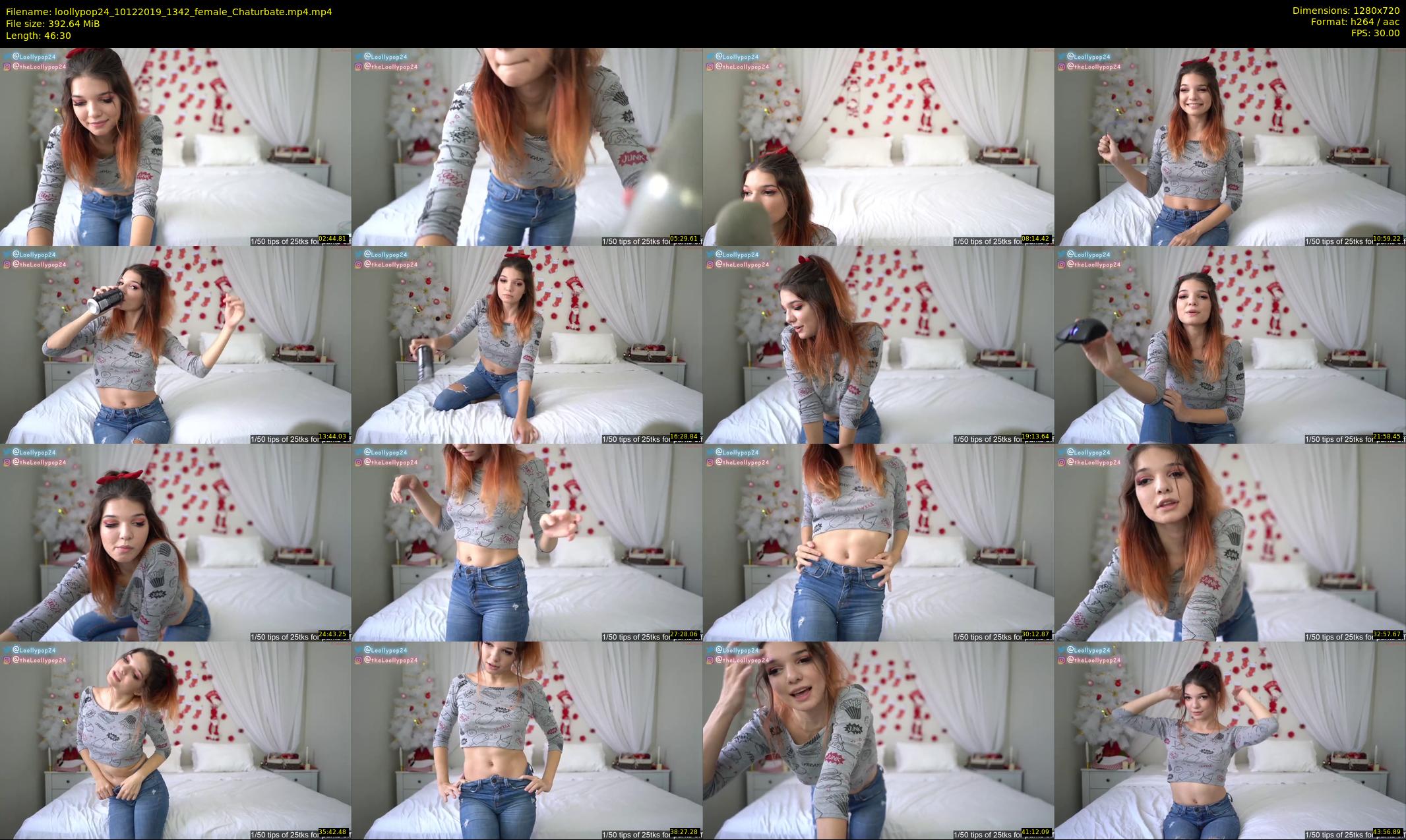 loollypop24 — 47 minute Chaturbate female cam show recording, 720p, Dec 10, 2019