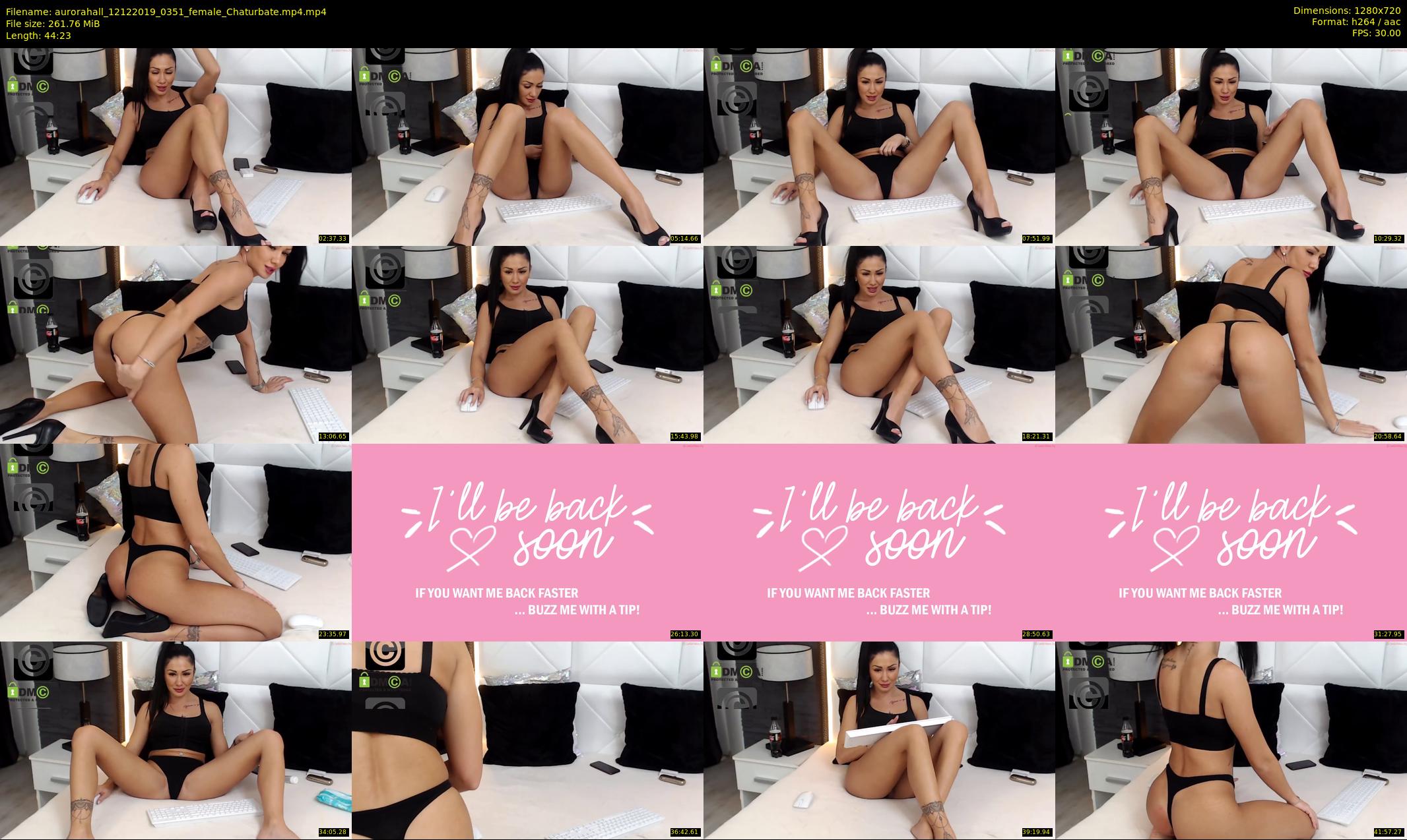 aurorahall — 45 minute Chaturbate female cam show recording, 720p, Dec 12, 2019