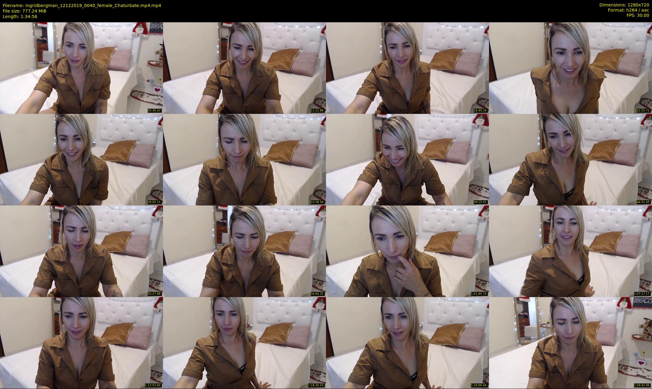 ingridbergman — 95 minute Chaturbate female cam show recording, 720p, Dec 12, 2019