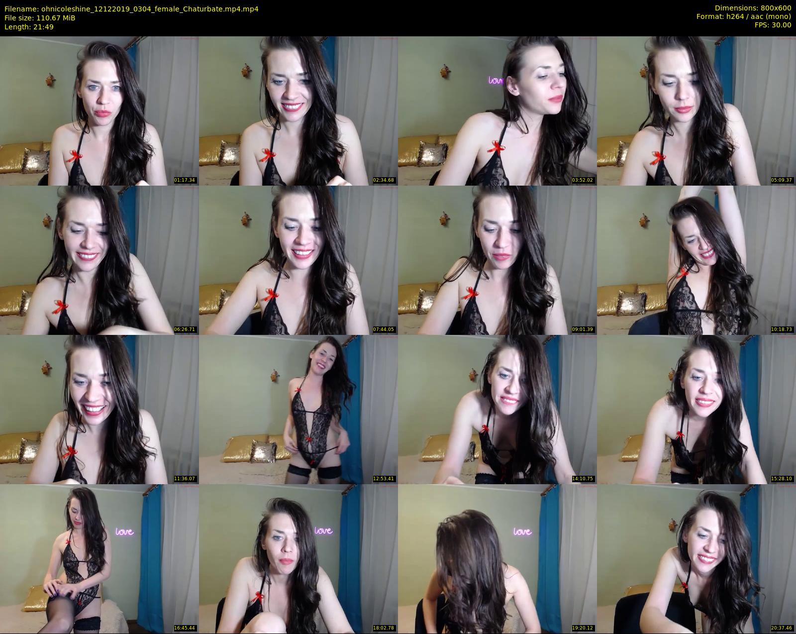 ohnicoleshine — 22 minute Chaturbate female cam show recording, 480p, Dec 12, 2019