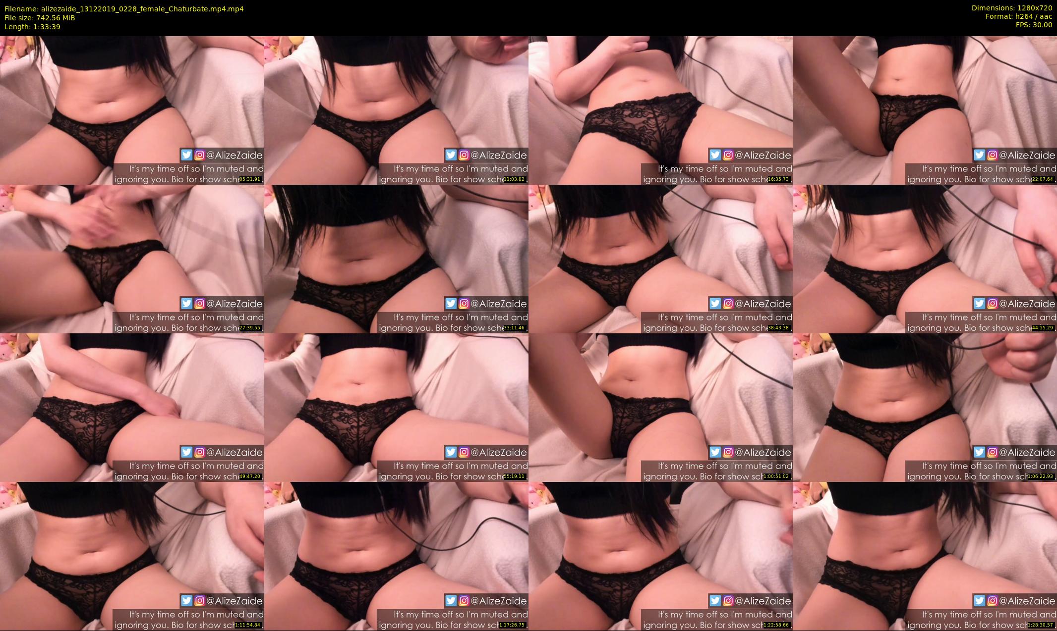 alizezaide — 94 minute Chaturbate female cam show recording, 720p, Dec 13, 2019