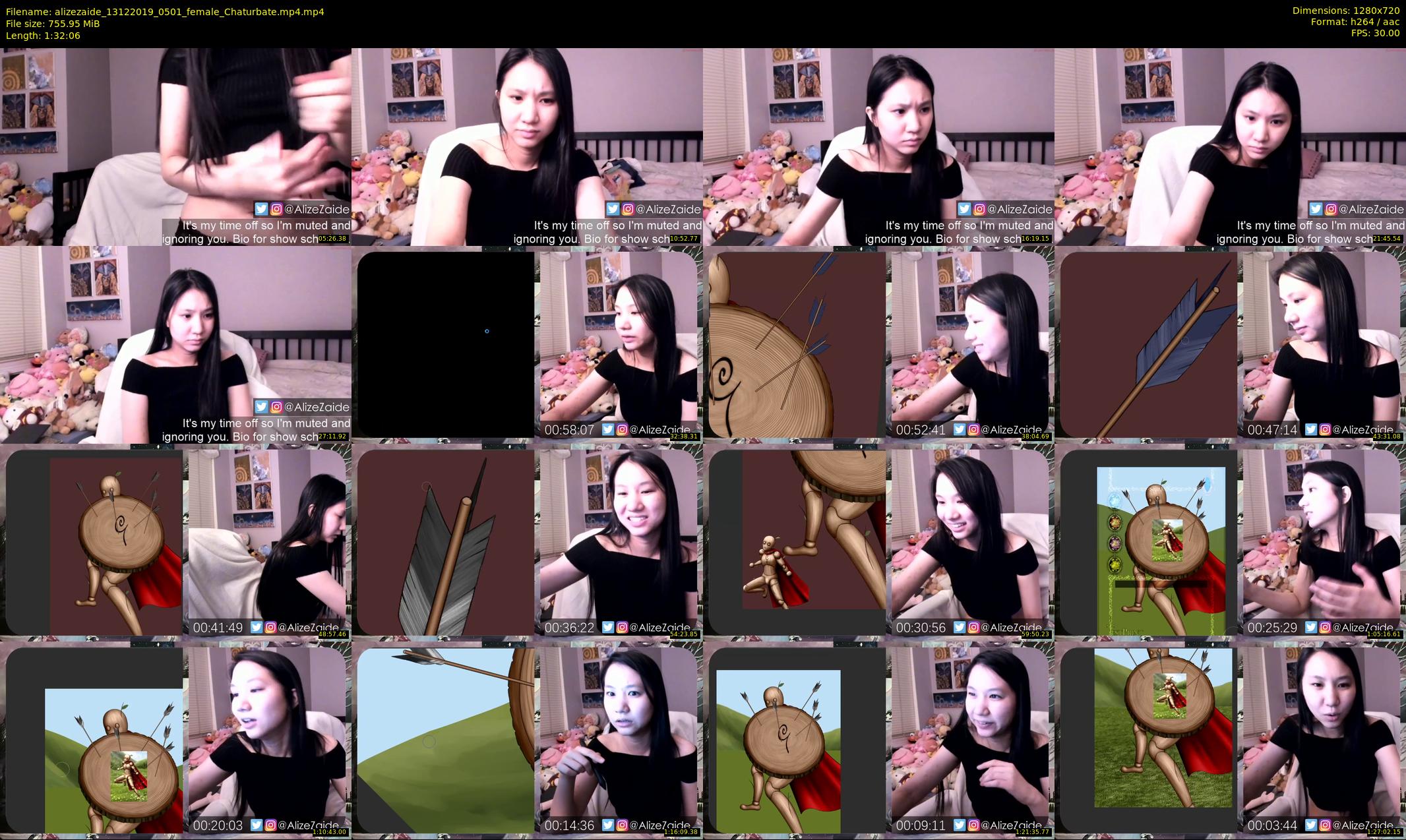 alizezaide — 93 minute Chaturbate female cam show recording, 720p, Dec 13, 2019