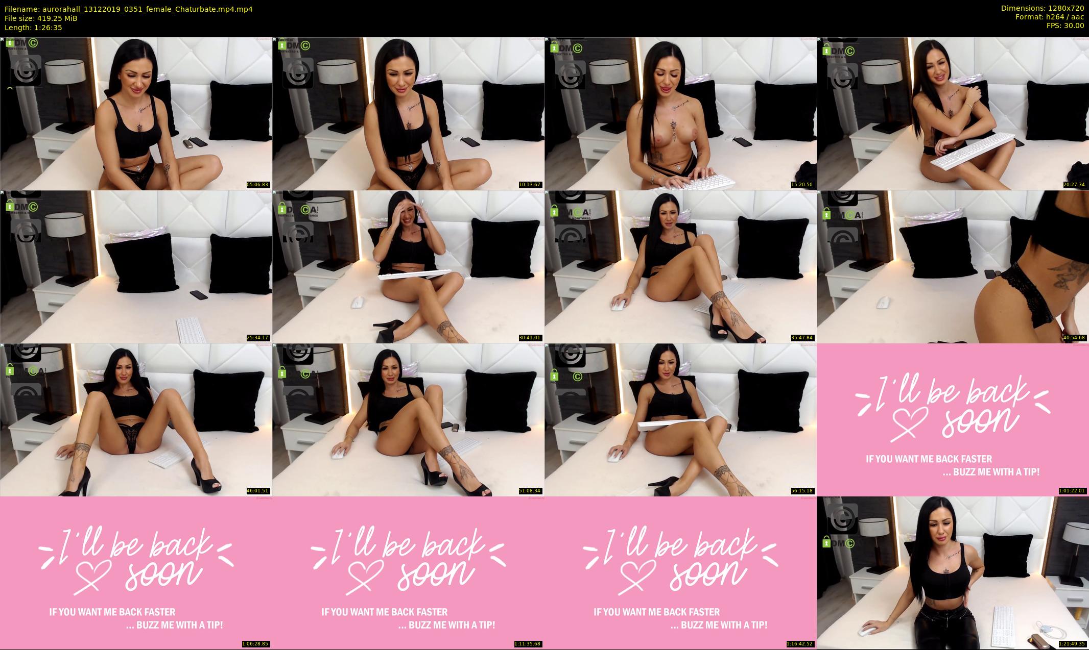 aurorahall — 87 minute Chaturbate female cam show recording, 720p, Dec 13, 2019