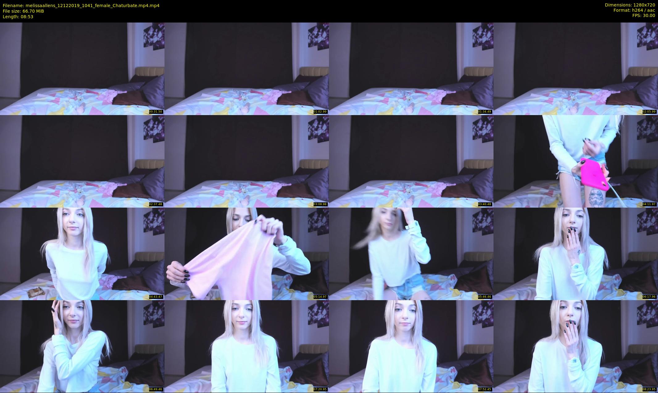 melissaallens — 9 minute Chaturbate female cam show recording, 720p, Dec 12, 2019