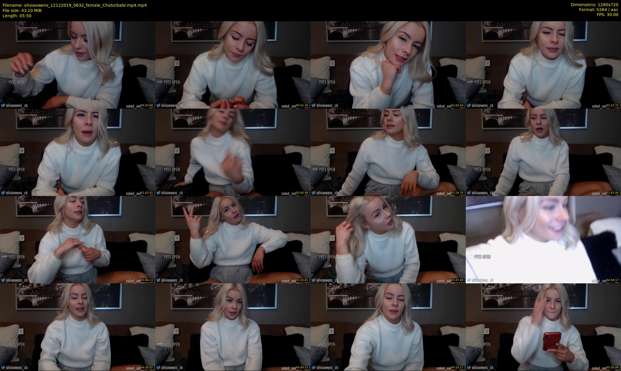 oliviaowens — 6 minute Chaturbate female cam show recording, 720p, Dec 12, 2019