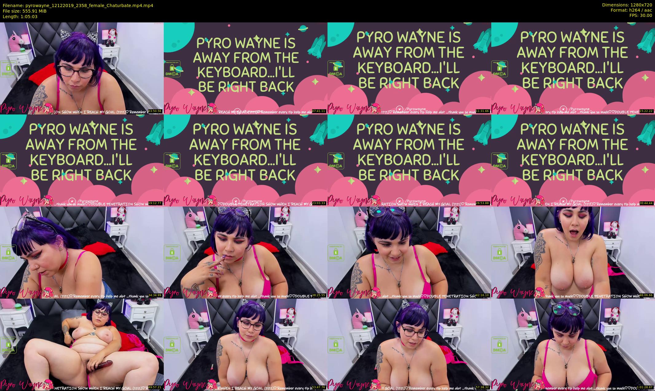 pyrowayne — 66 minute Chaturbate female cam show recording, 720p, Dec 12, 2019