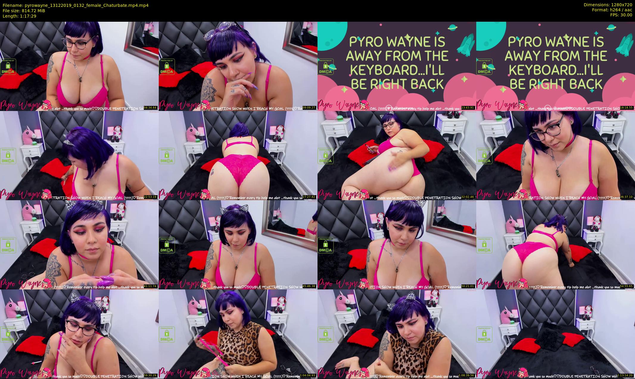 pyrowayne — 78 minute Chaturbate female cam show recording, 720p, Dec 13, 2019