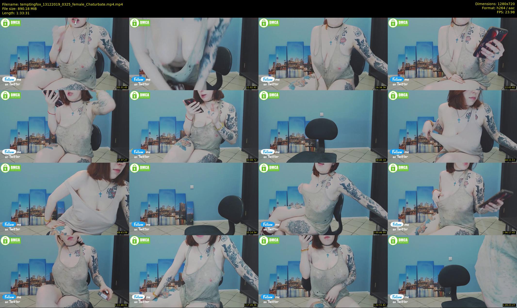 temptingfox — 94 minute Chaturbate female cam show recording, 720p, Dec 13, 2019