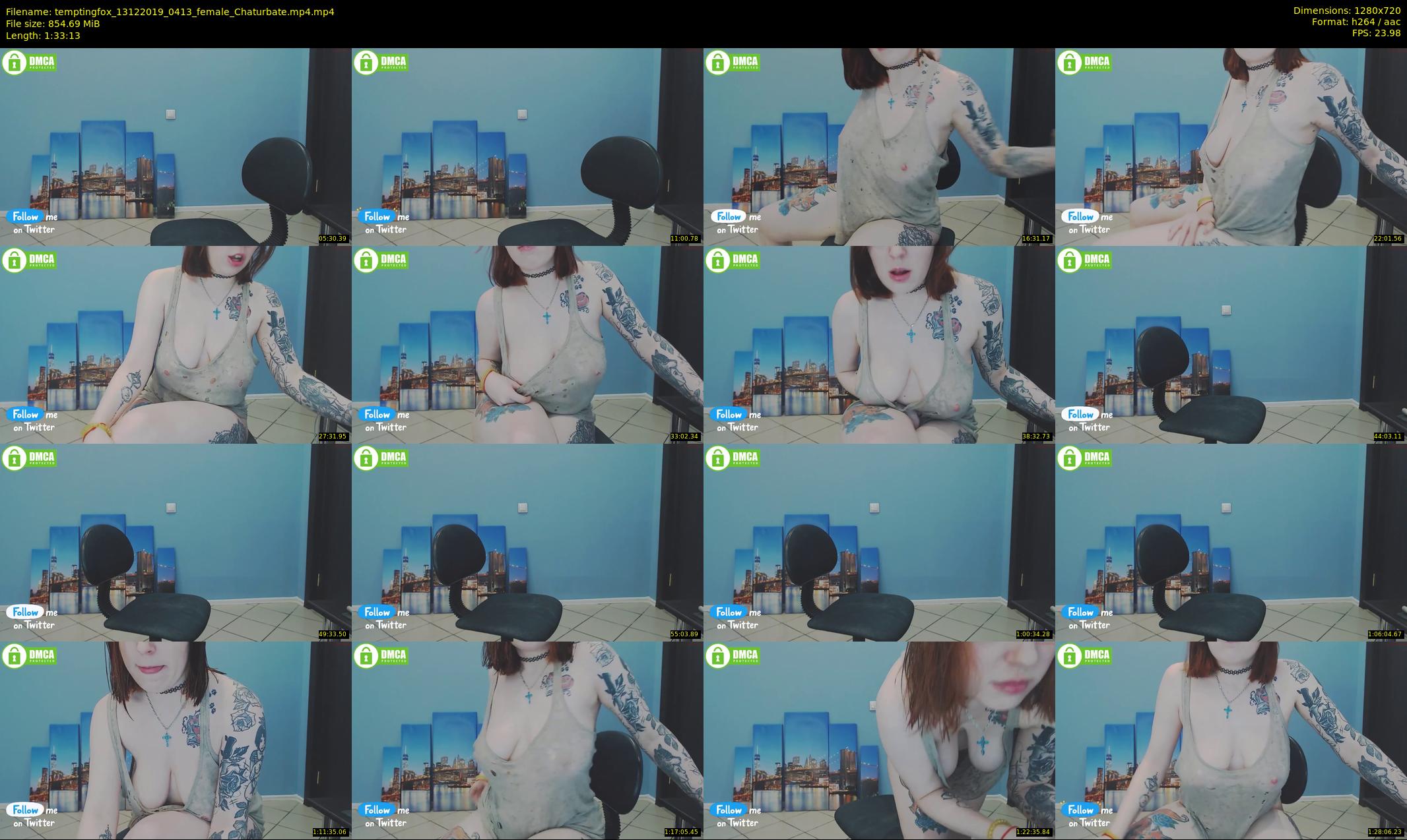 temptingfox — 94 minute Chaturbate female cam show recording, 720p, Dec 13, 2019