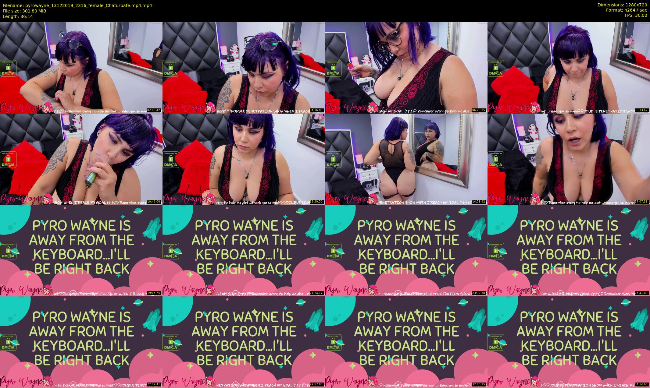 pyrowayne — 37 minute Chaturbate female cam show recording, 720p, Dec 13, 2019