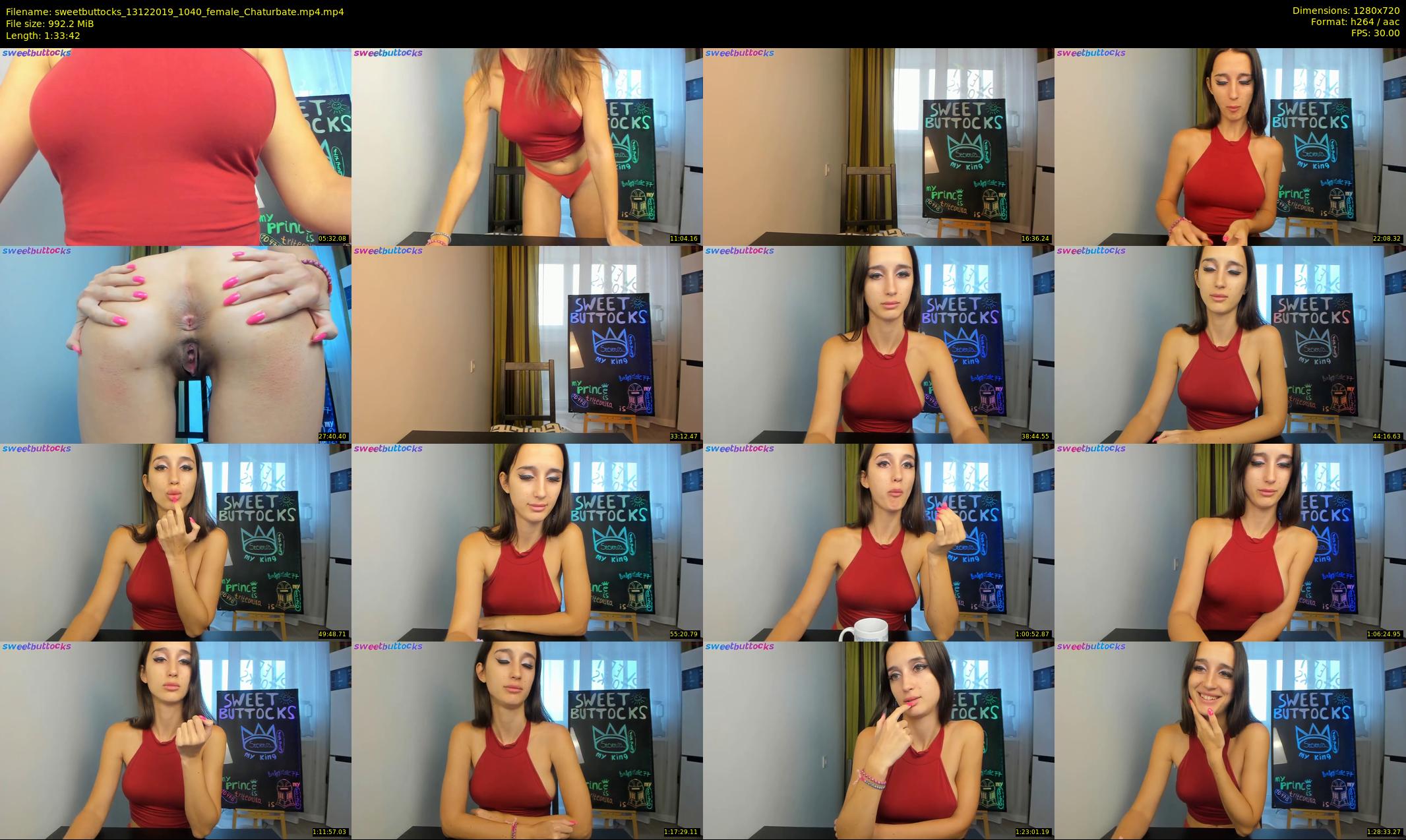 sweetbuttocks — 94 minute Chaturbate female cam show recording, 720p, Dec 13, 2019