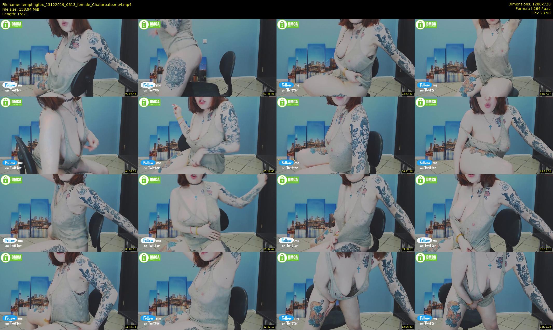 temptingfox — 16 minute Chaturbate female cam show recording, 720p, Dec 13, 2019