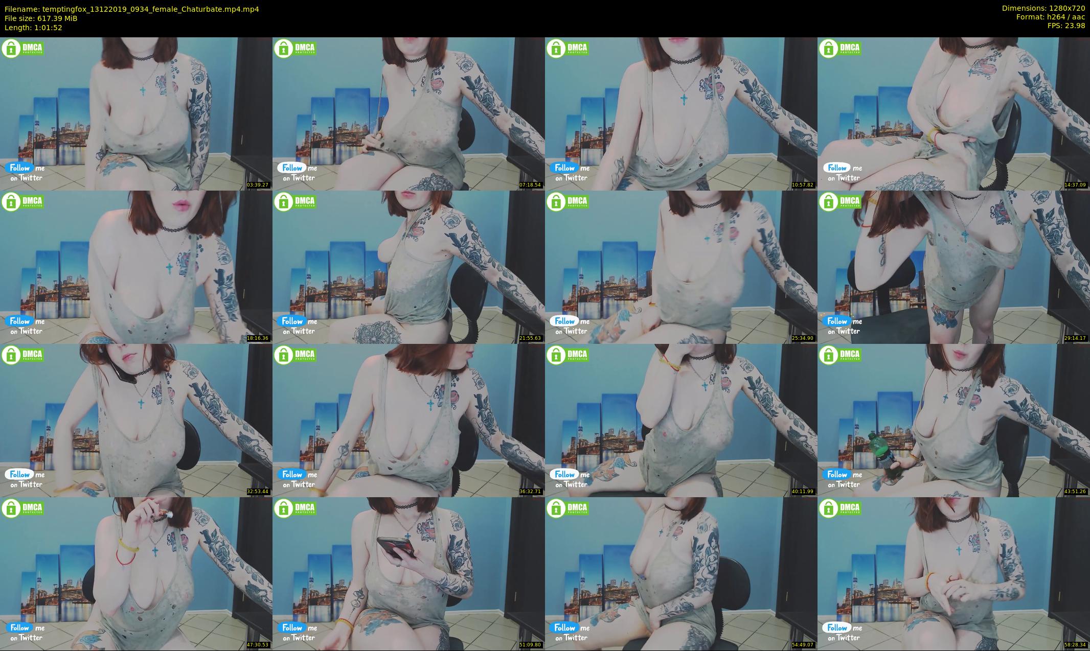 temptingfox — 62 minute Chaturbate female cam show recording, 720p, Dec 13, 2019