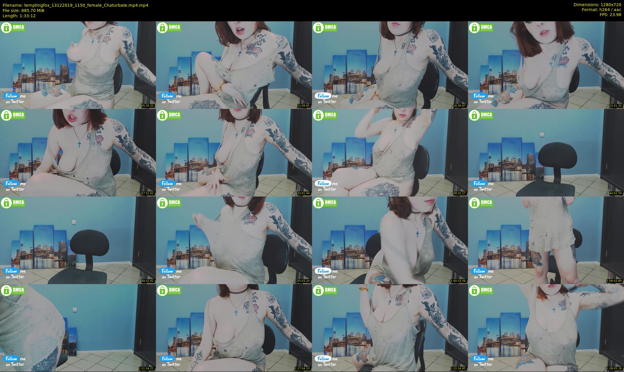 temptingfox — 94 minute Chaturbate female cam show recording, 720p, Dec 13, 2019