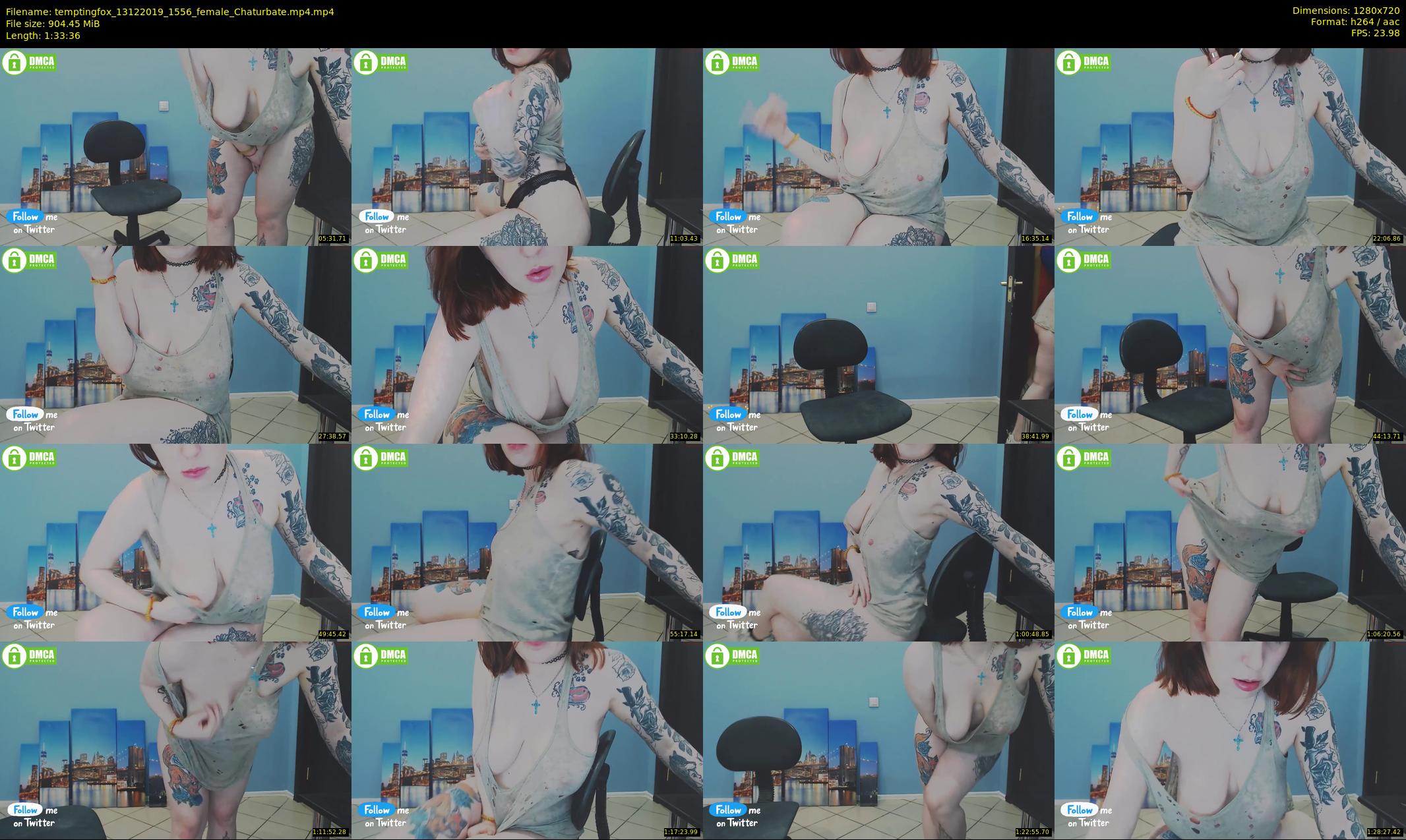 temptingfox — 94 minute Chaturbate female cam show recording, 720p, Dec 13, 2019