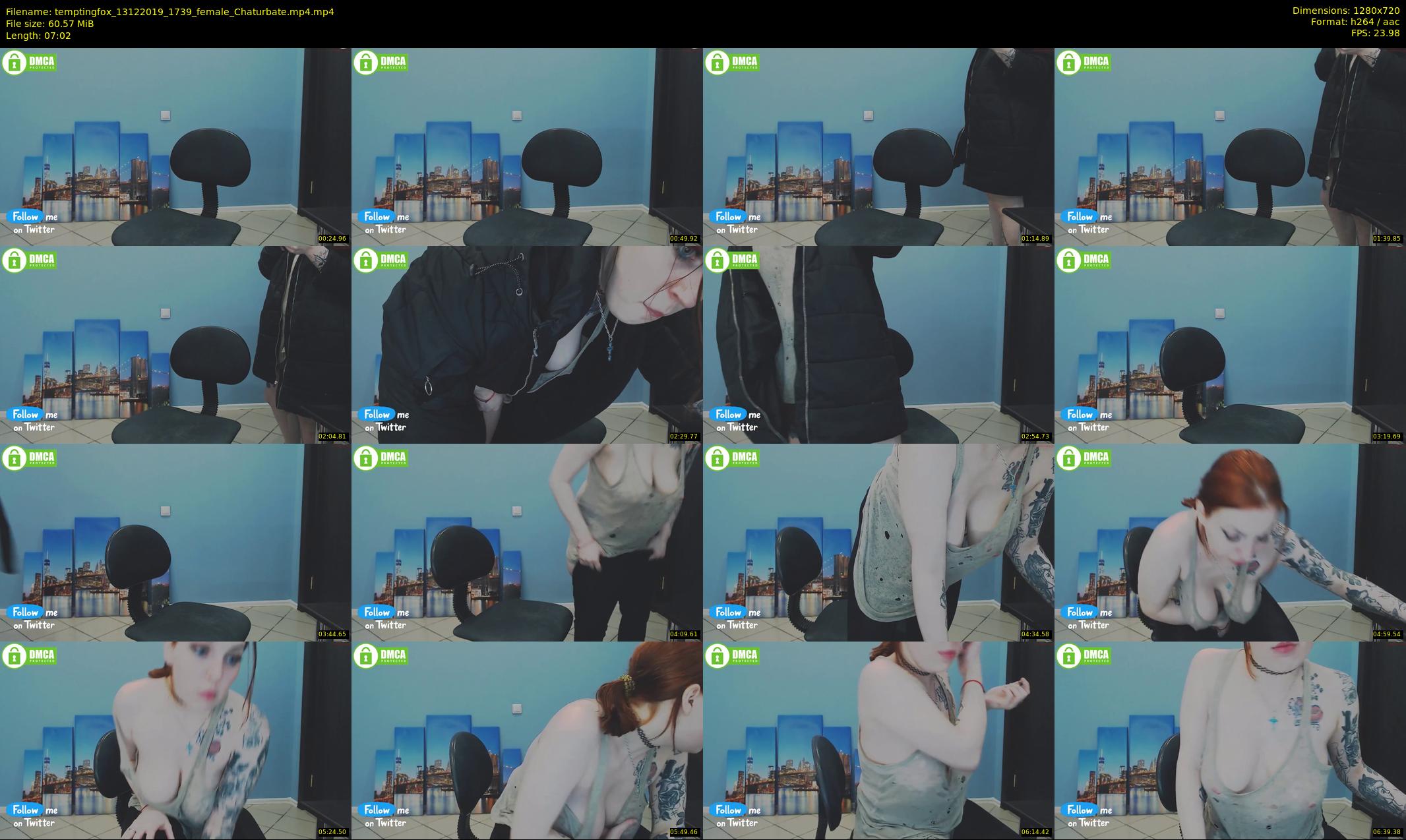 temptingfox — 8 minute Chaturbate female cam show recording, 720p, Dec 13, 2019