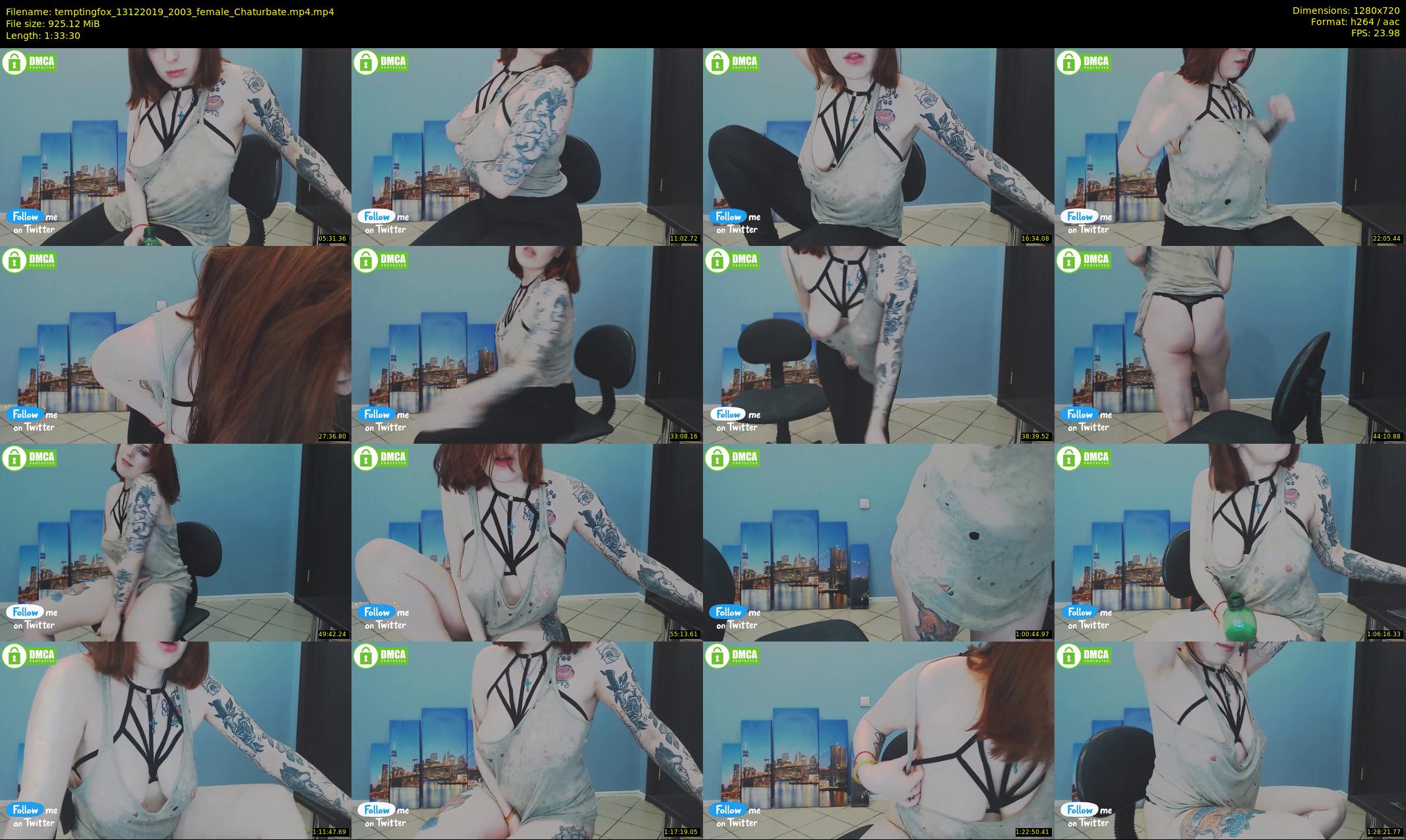 temptingfox — 94 minute Chaturbate female cam show recording, 720p, Dec 13, 2019