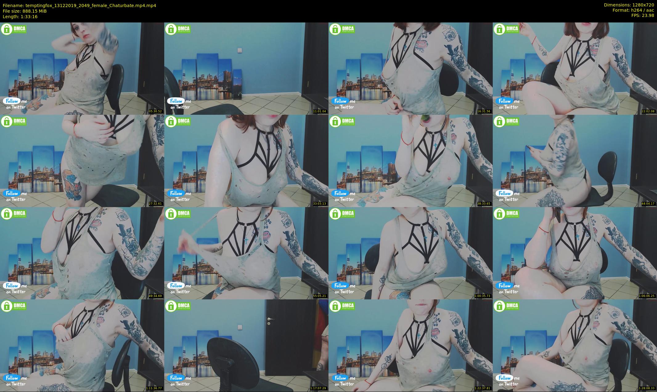 temptingfox — 94 minute Chaturbate female cam show recording, 720p, Dec 13, 2019