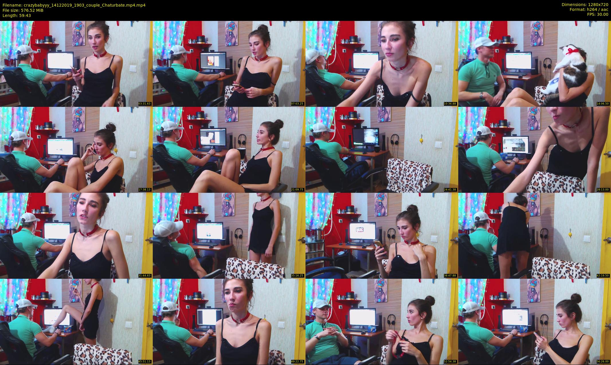 crazybabyyy — 60 minute Chaturbate couple cam show recording, 720p, Dec 14, 2019