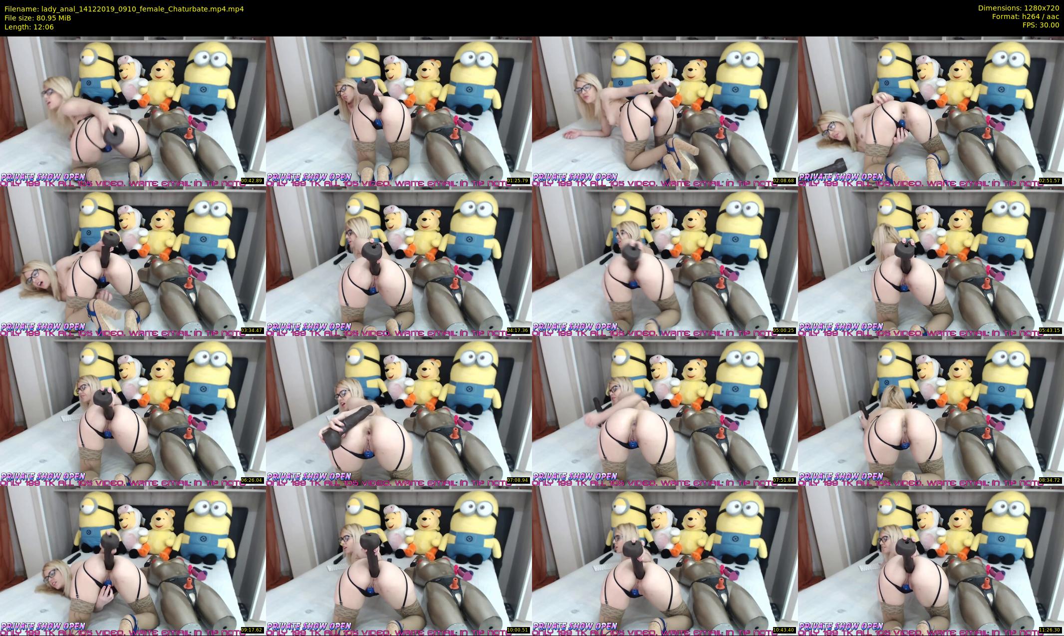 lady_anal — 13 minute Chaturbate female cam show recording, 720p, Dec 14, 2019