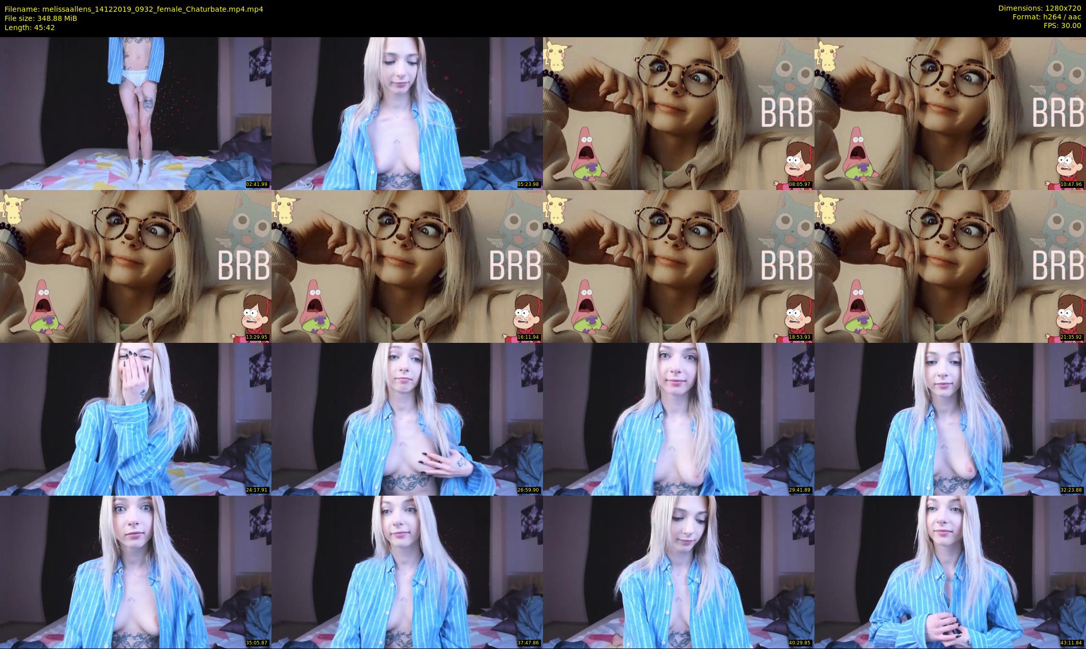 melissaallens — 46 minute Chaturbate female cam show recording, 720p, Dec 14, 2019