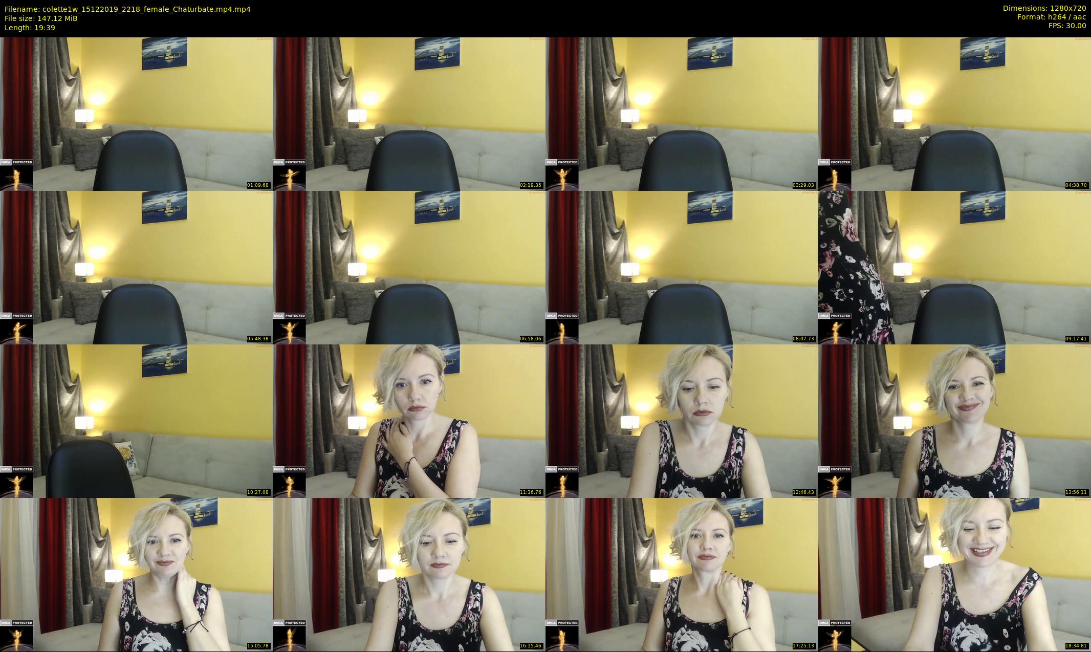 colette1w — 20 minute Chaturbate female cam show recording, 720p, Dec 15, 2019