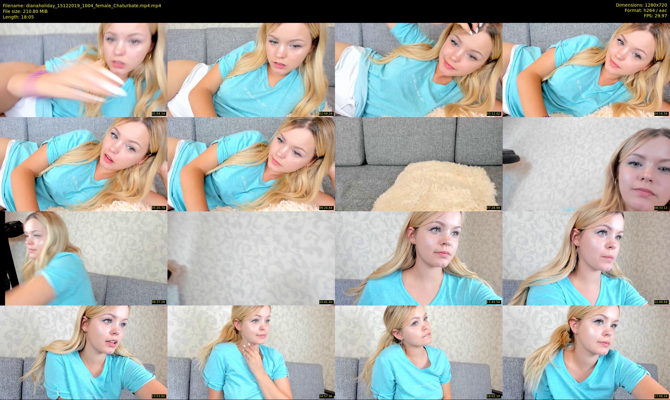 dianaholiday — 19 minute Chaturbate female cam show recording, 720p, Dec 15, 2019