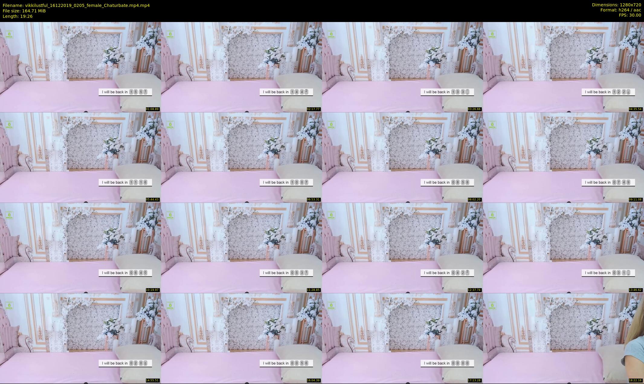 vikkilustful — 20 minute Chaturbate female cam show recording, 720p, Dec 16, 2019