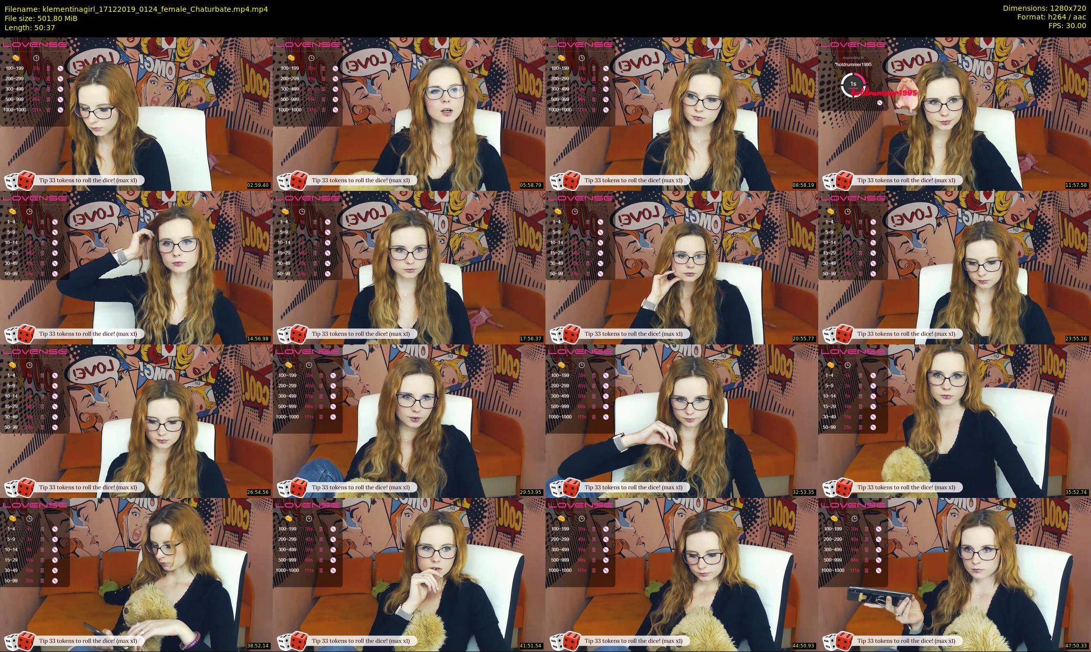 klementinagirl — 51 minute Chaturbate female cam show recording, 720p, Dec 17, 2019