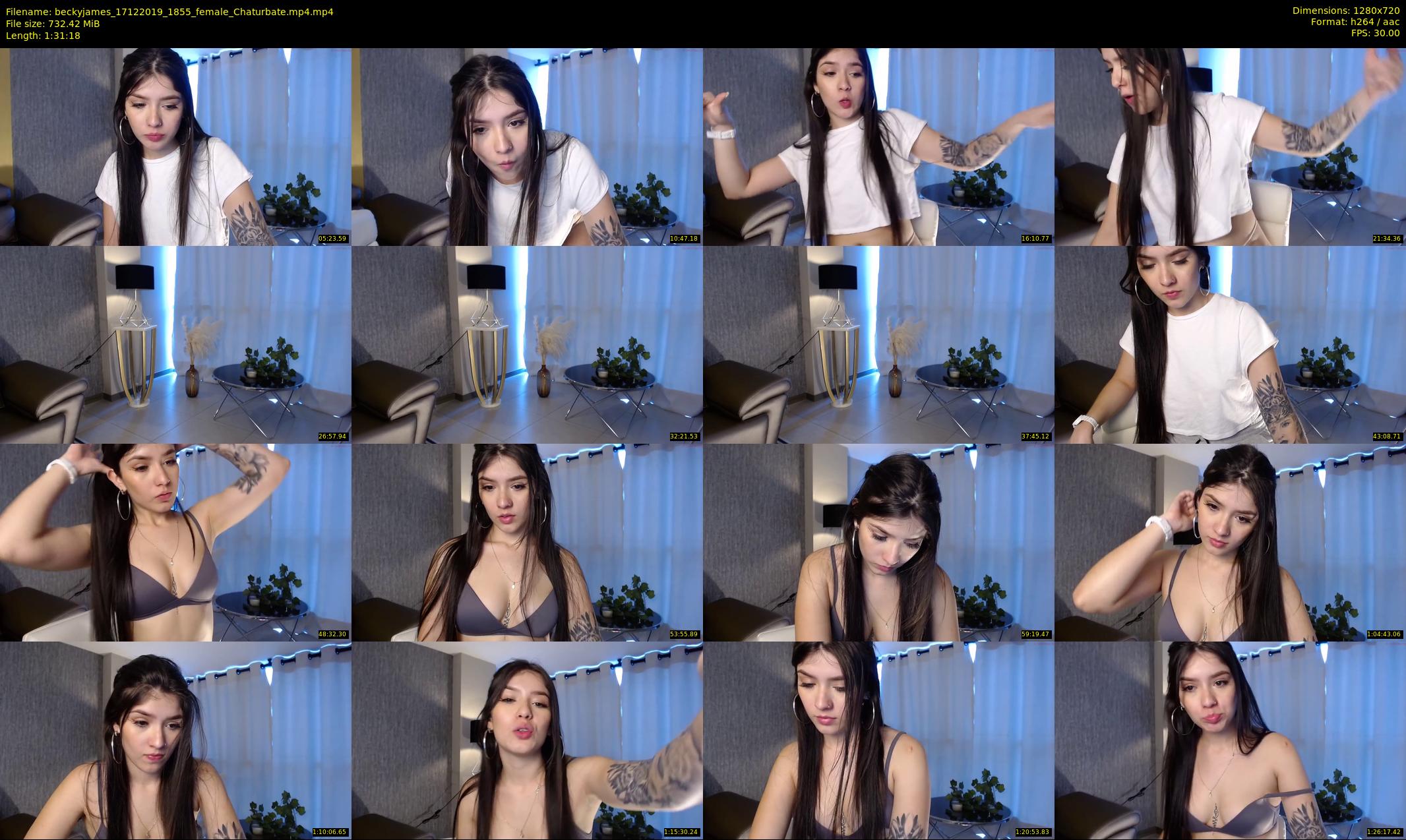 beckyjames — 92 minute Chaturbate female cam show recording, 720p, Dec 17, 2019