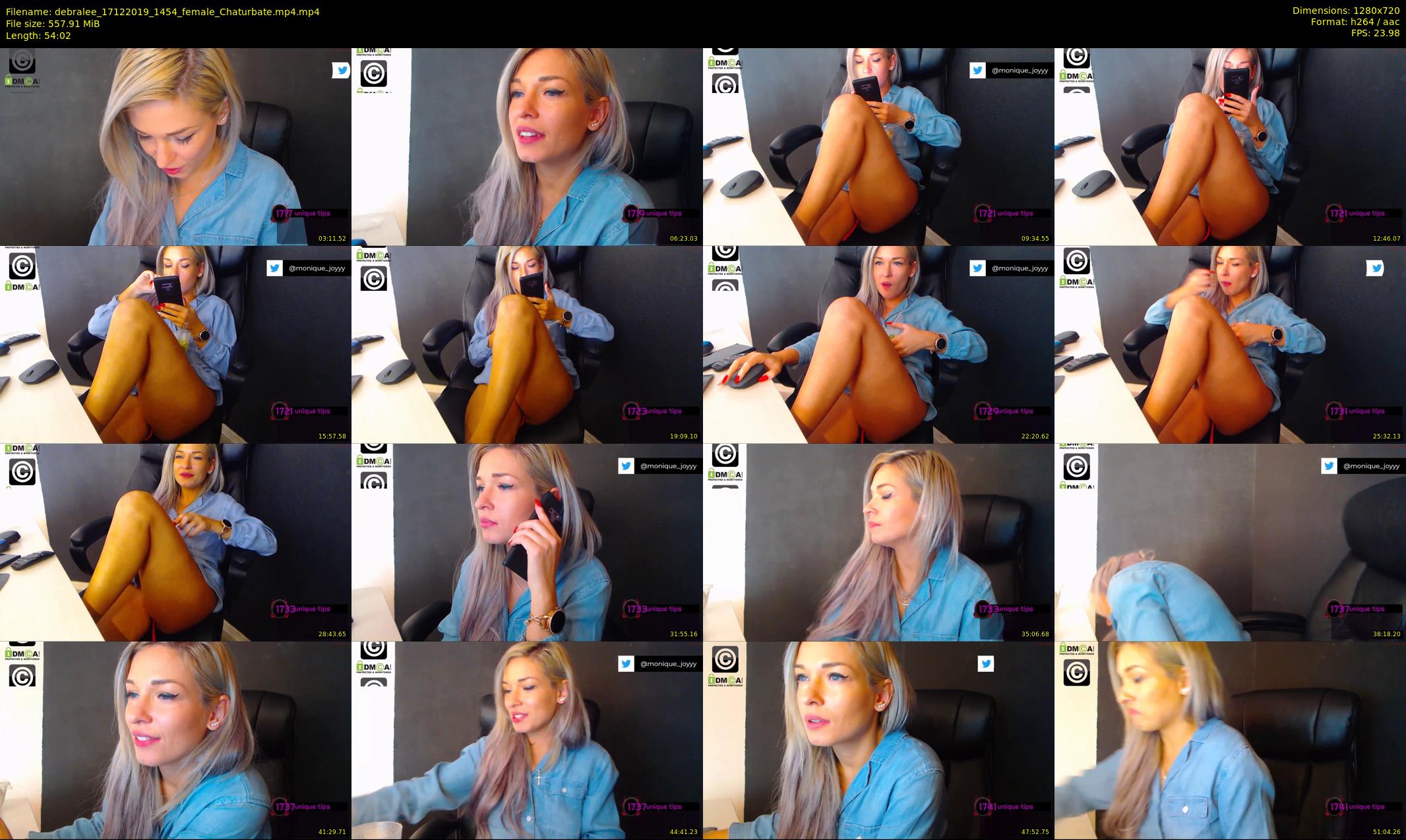 debralee — 55 minute Chaturbate female cam show recording, 720p, Dec 17, 2019