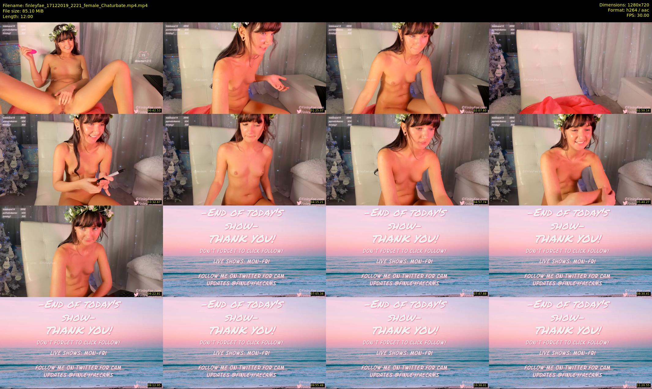 finleyfae — 12 minute Chaturbate female cam show recording, 720p, Dec 17, 2019