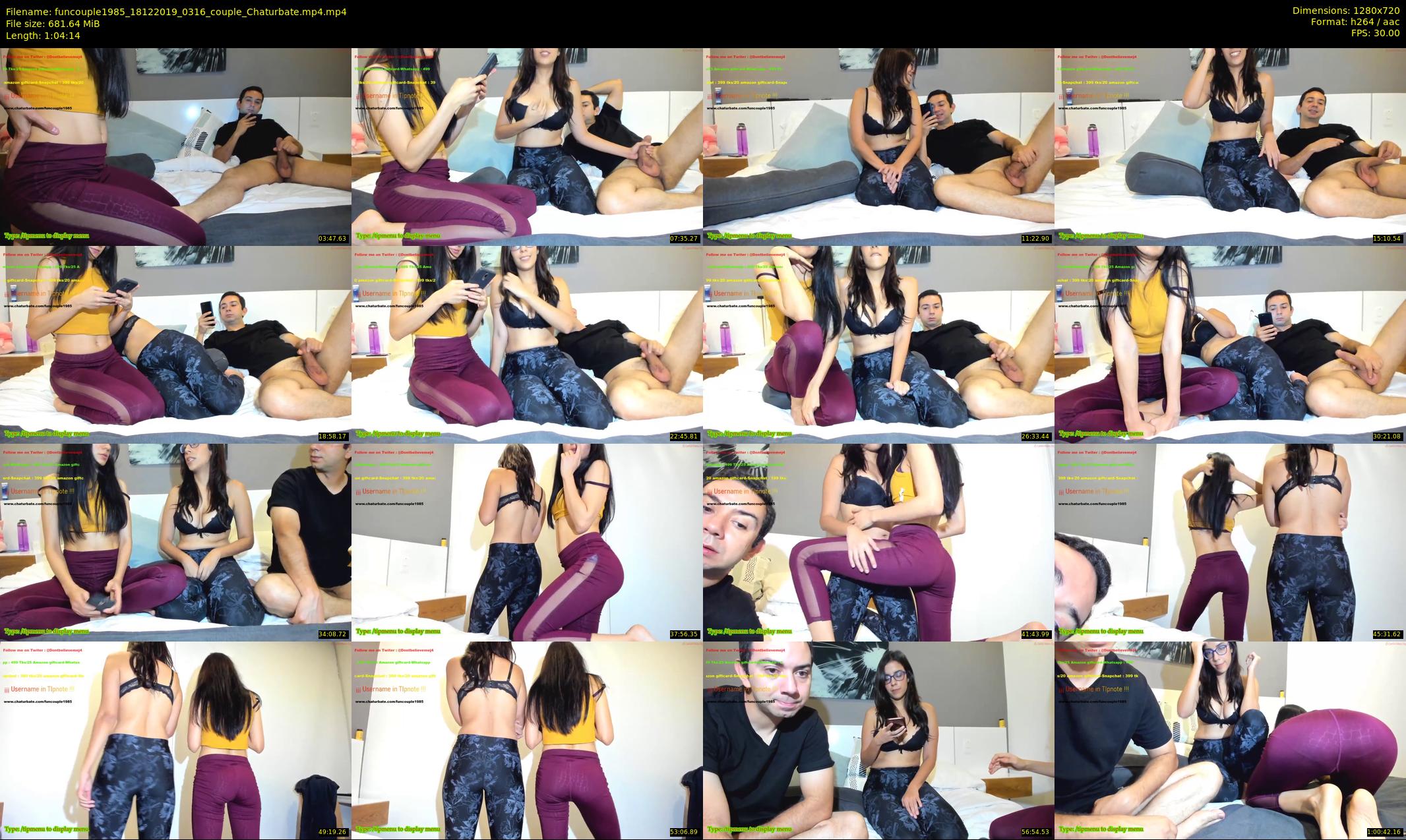 funcouple1985 — 65 minute Chaturbate couple cam show recording, 720p, Dec 18, 2019