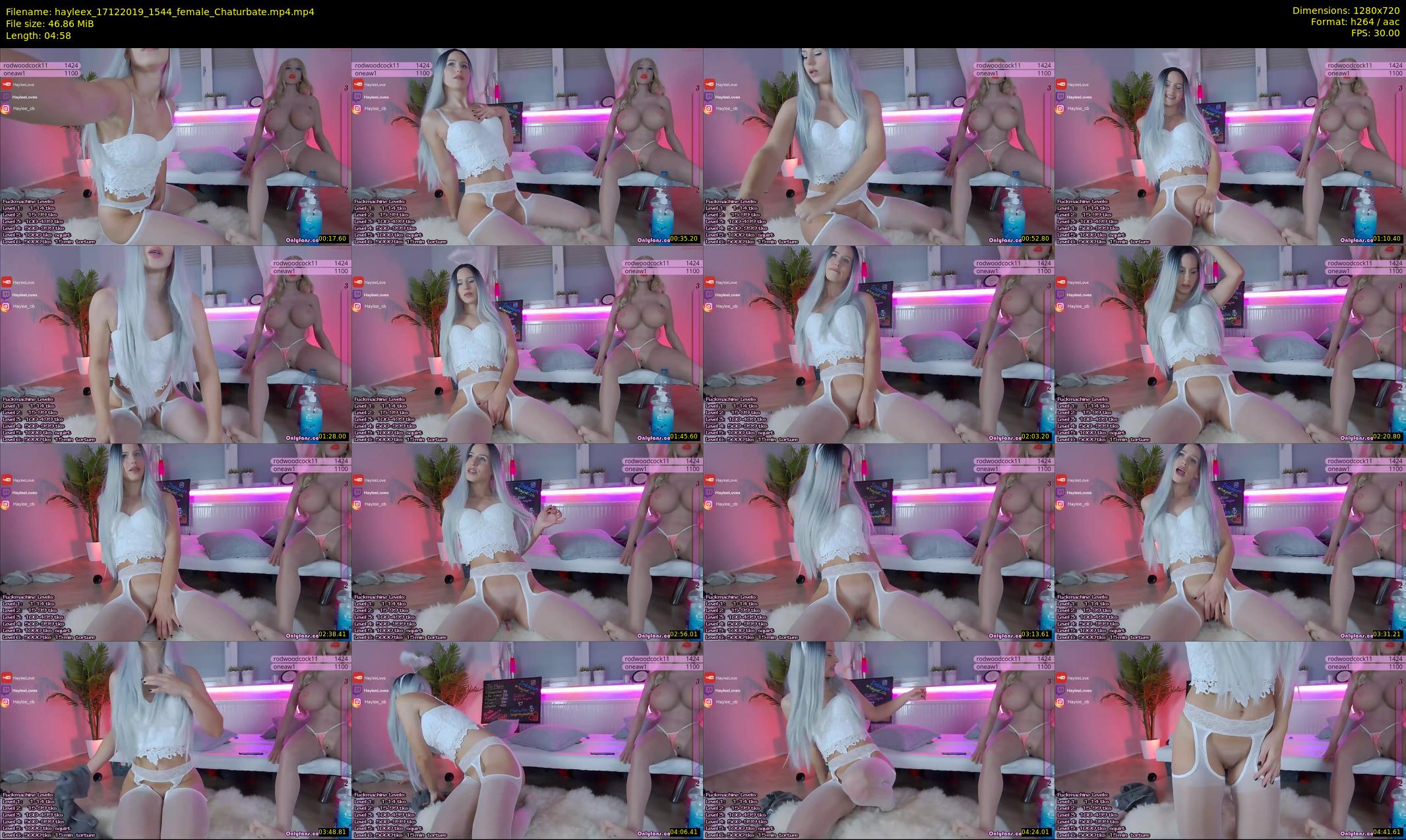 hayleex — 5 minute Chaturbate female cam show recording, 720p, Dec 17, 2019
