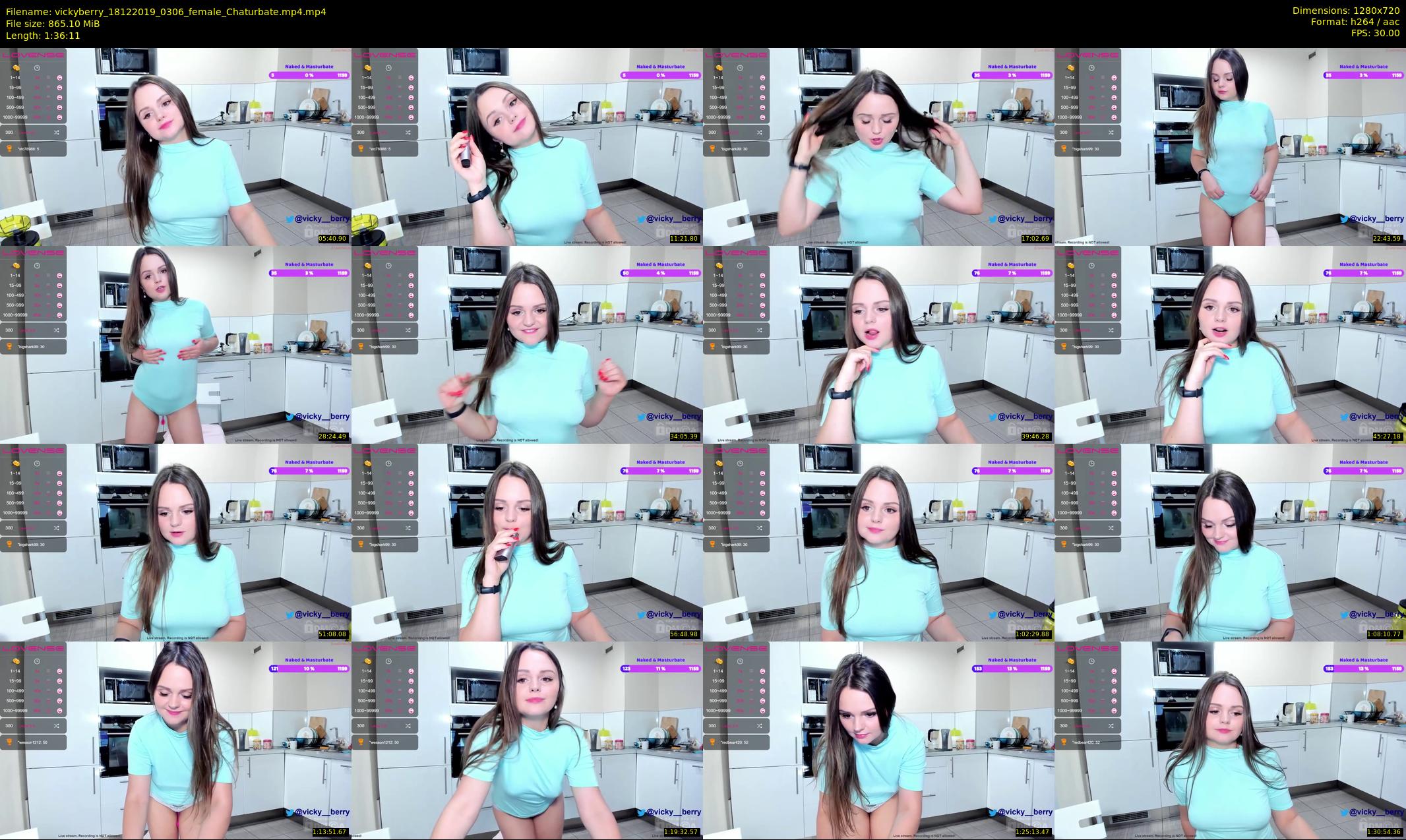 vickyberry — 97 minute Chaturbate female cam show recording, 720p, Dec 18, 2019