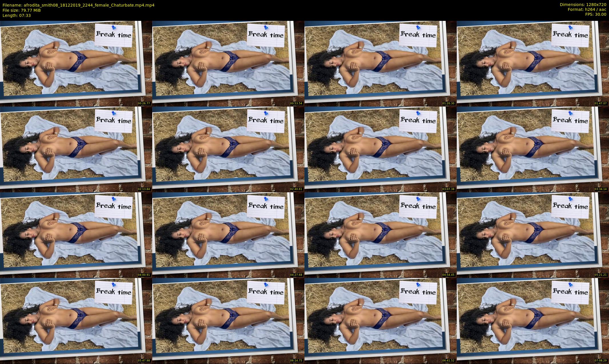 afrodita_smith08 — 8 minute Chaturbate female cam show recording, 720p, Dec 18, 2019