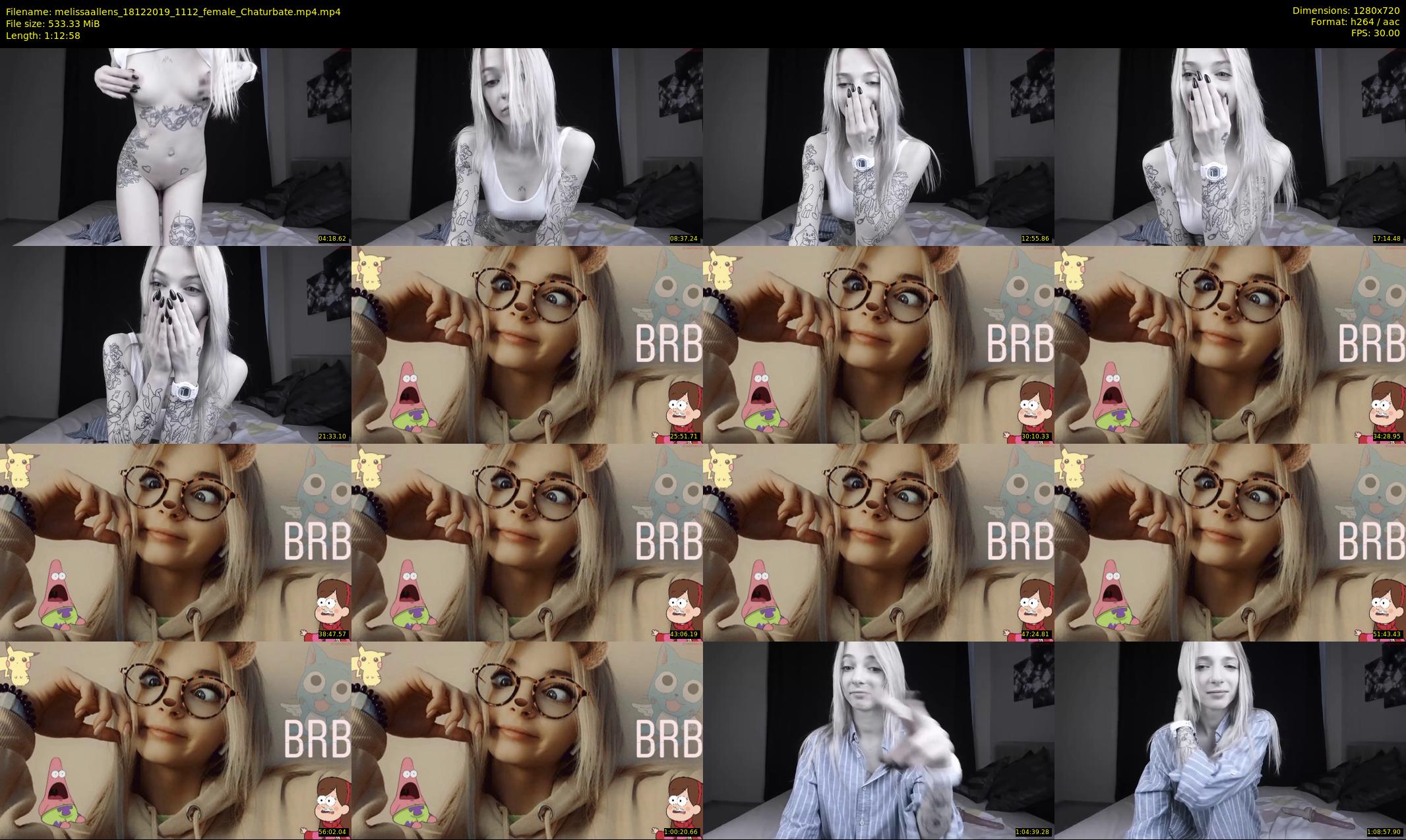 melissaallens — 73 minute Chaturbate female cam show recording, 720p, Dec 18, 2019