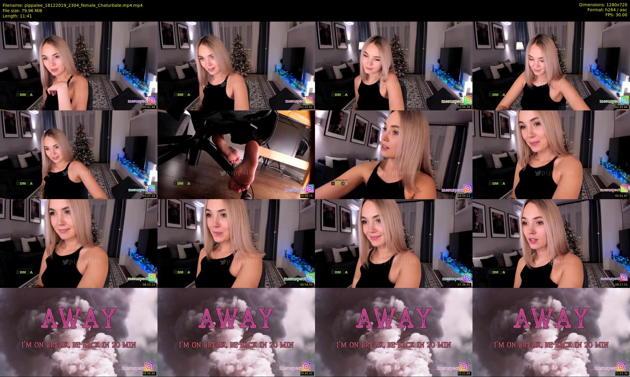 pippalee — 12 minute Chaturbate female cam show recording, 720p, Dec 18, 2019