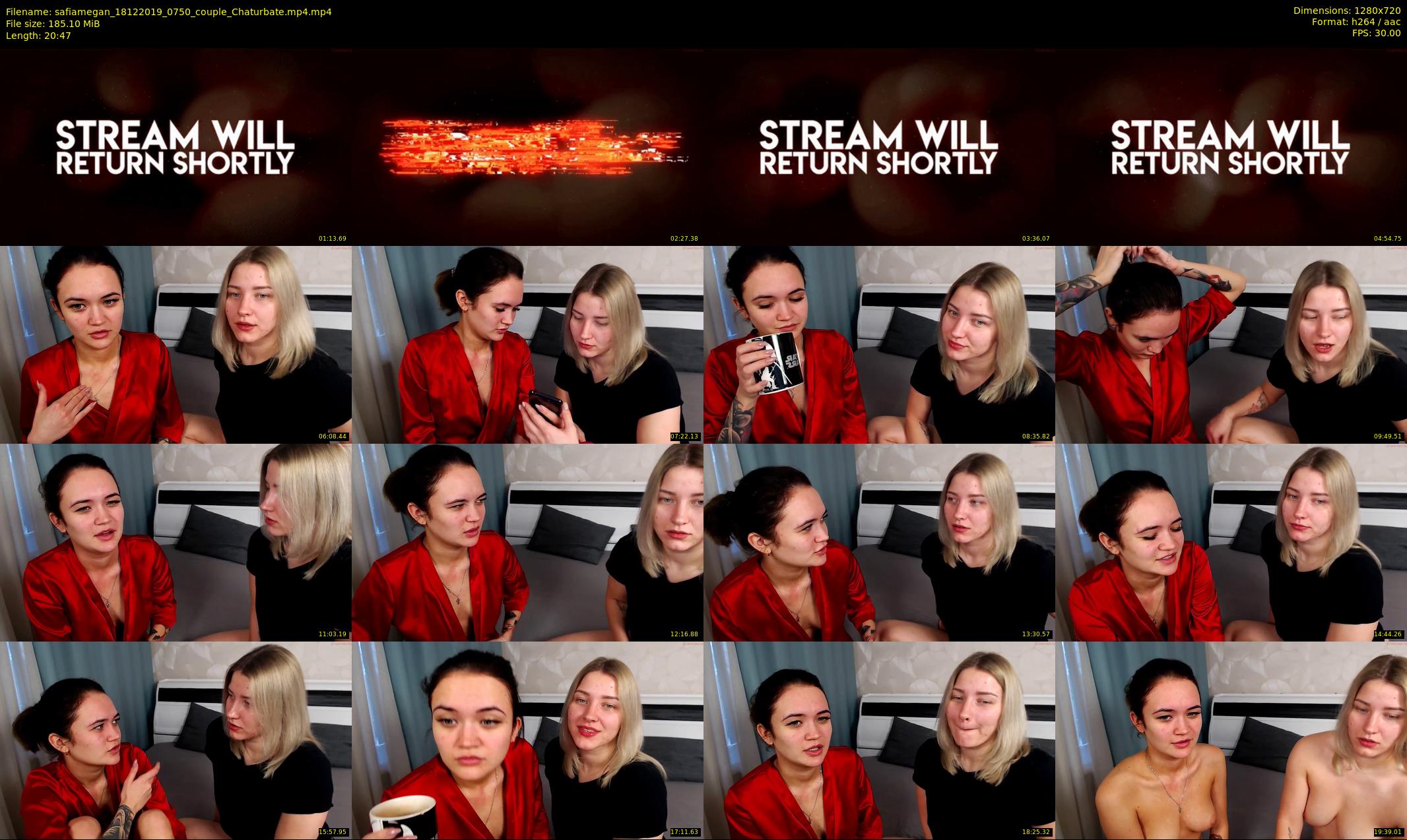 safiamegan — 21 minute Chaturbate couple cam show recording, 720p, Dec 18, 2019