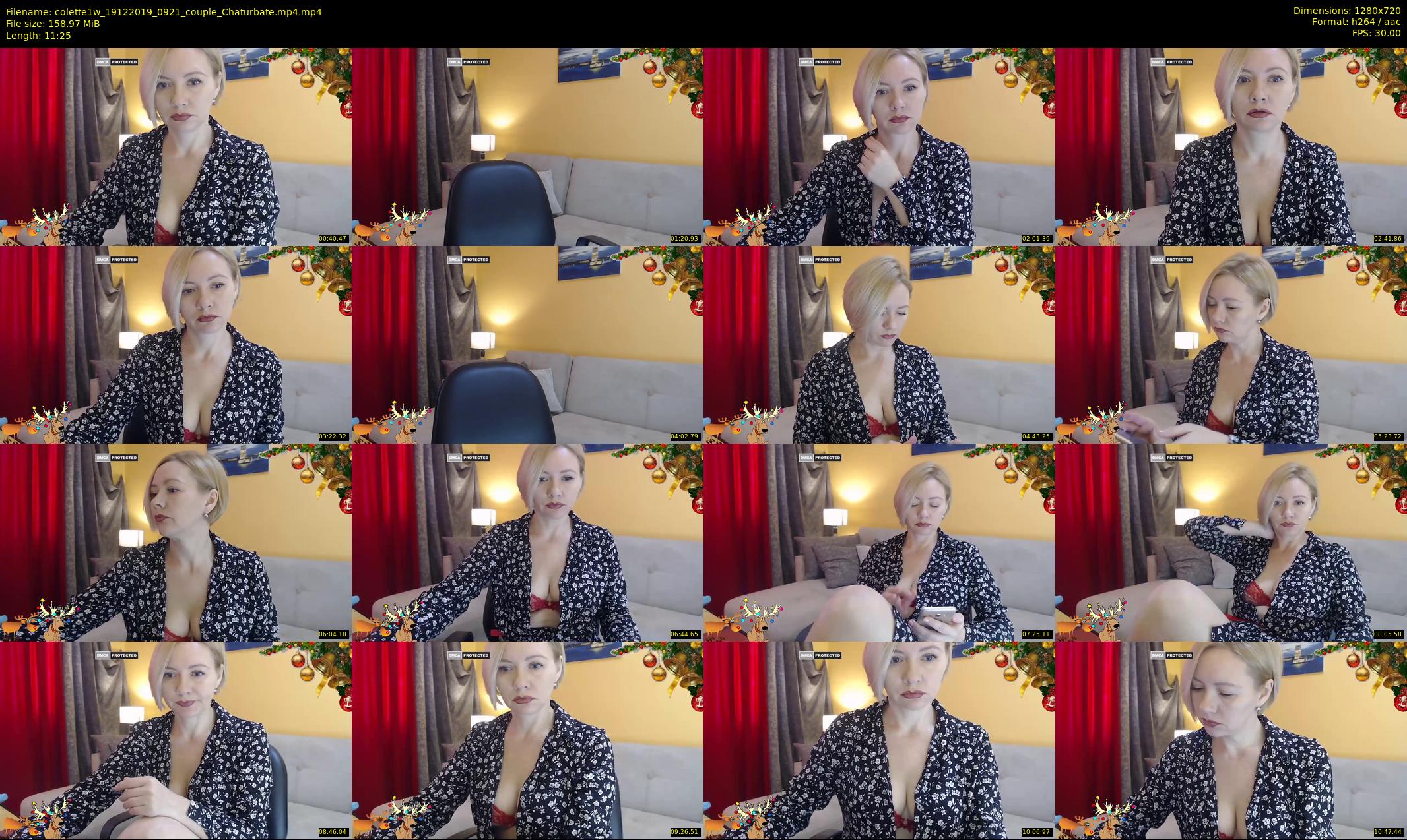 colette1w — 12 minute Chaturbate female cam show recording, 720p, Dec 19, 2019