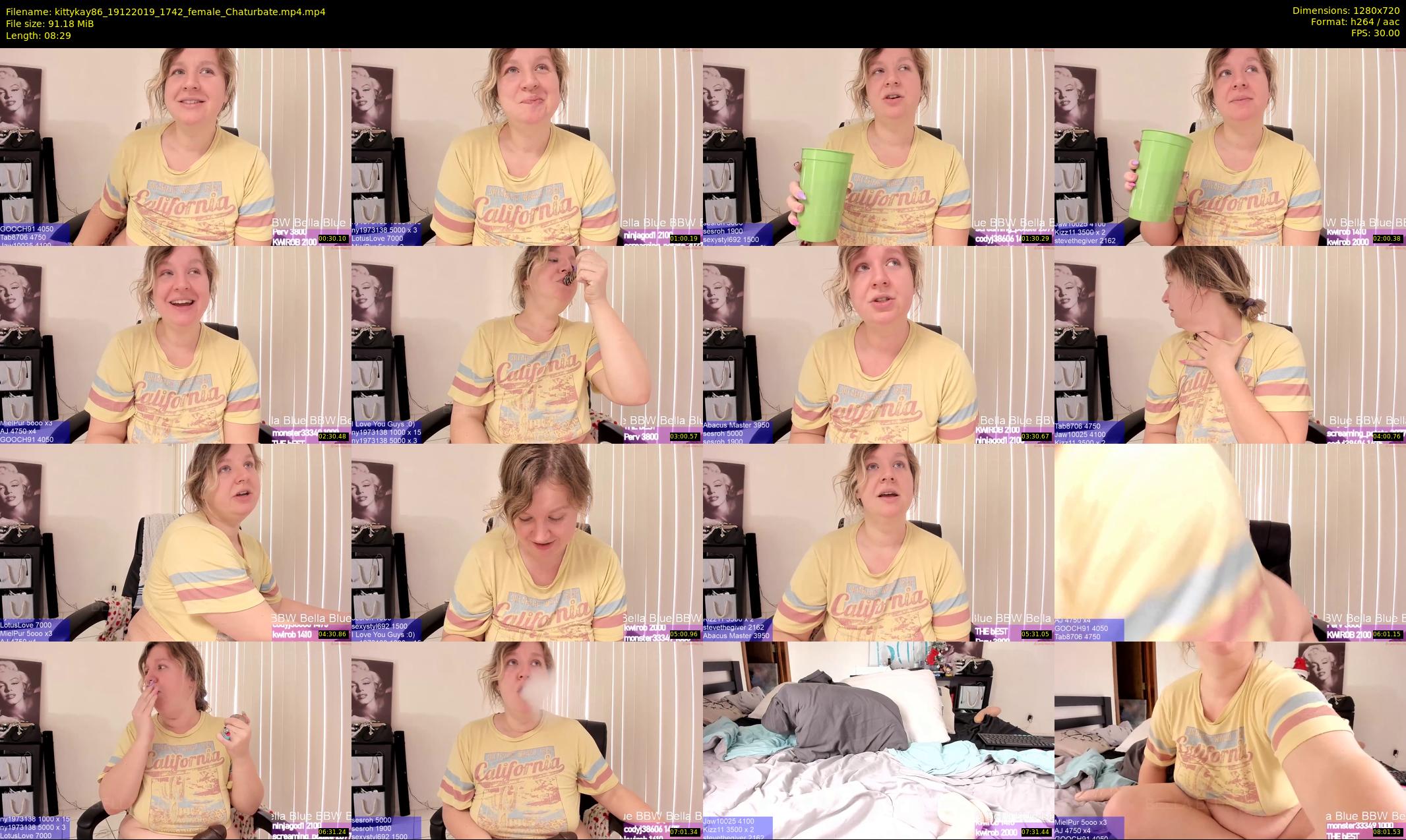 kittykay86 — 9 minute Chaturbate female cam show recording, 720p, Dec 19, 2019