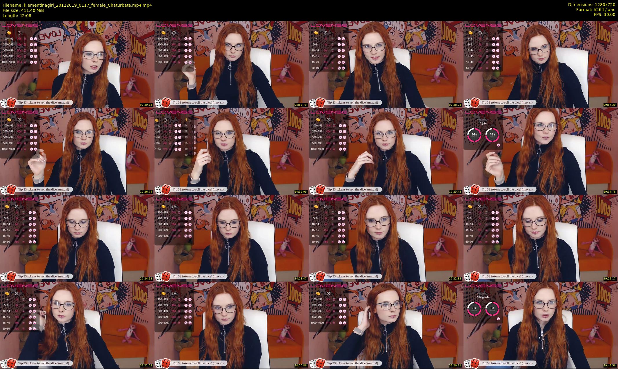 klementinagirl — 43 minute Chaturbate female cam show recording, 720p, Dec 20, 2019