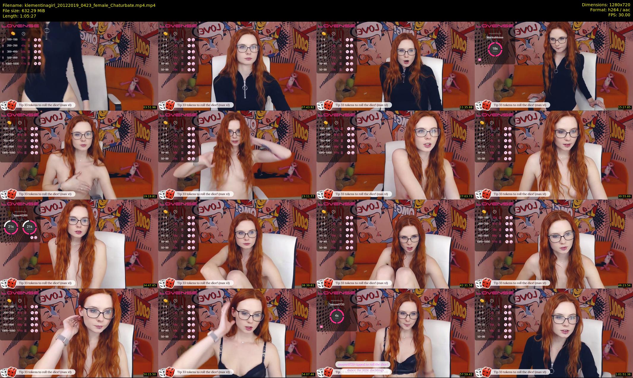 klementinagirl — 66 minute Chaturbate female cam show recording, 720p, Dec 20, 2019